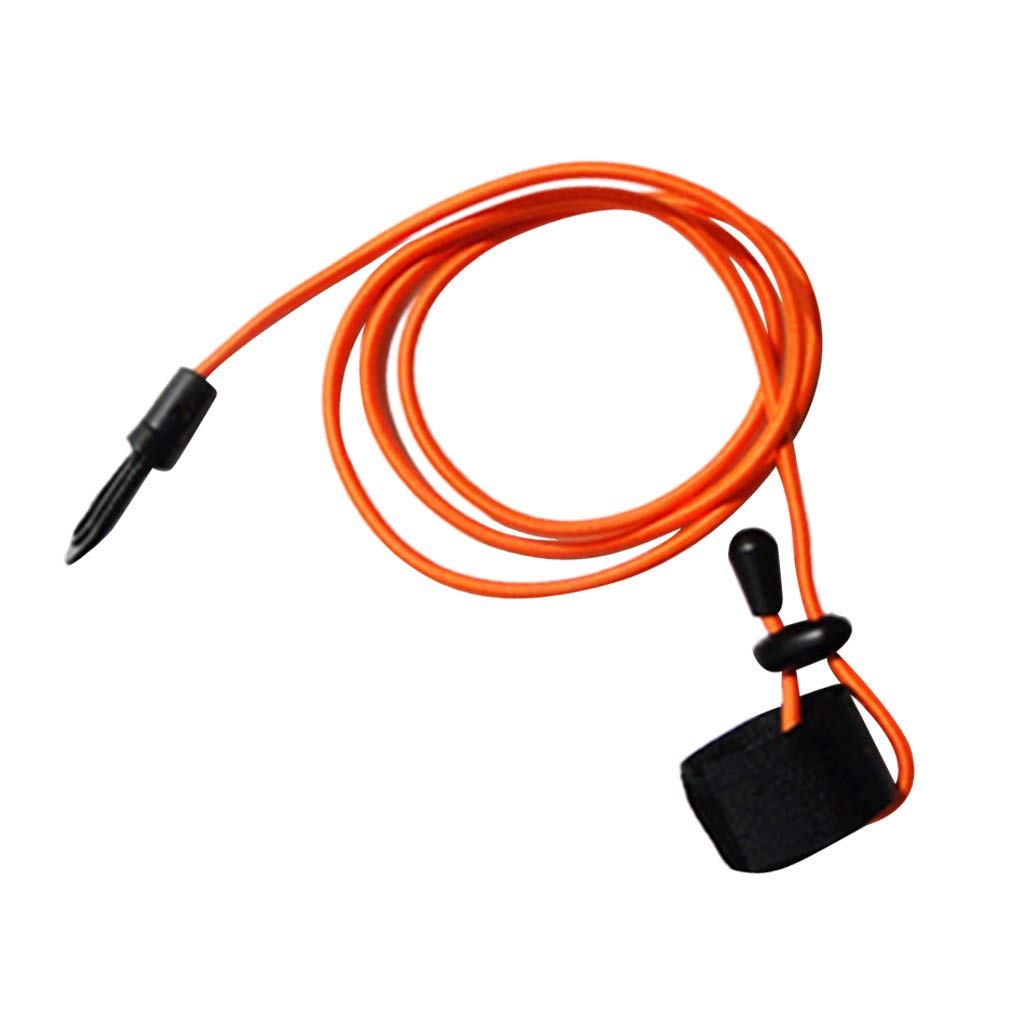 43-Inch 4mm Heavy Duty Bungee Cord with Snap Hooks - Adjustable Kayak Canoe Paddle Leash, Fishing Rod Holder, Gear Tie Down (110cm, Orange) - Perfect for Water Sports, Boat Accessories & Outdoor Equipment Security