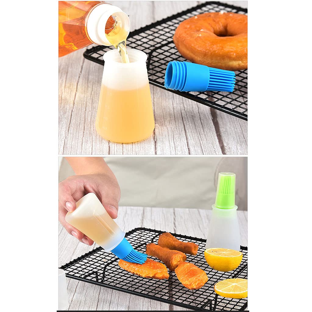 Premium Silicone Basting Brush Set - 4 Pack Heat-Resistant BBQ, Grill, Pastry & Baking Brushes for Oil, Honey & Sauce - Perfect for Cooking, Grilling & Kitchen Use (Orange)