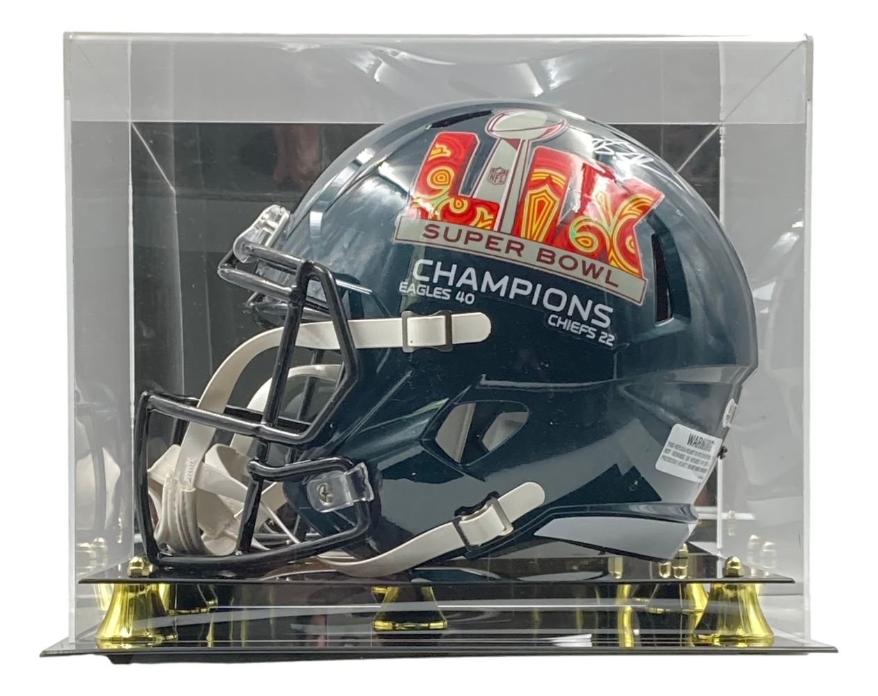 Brandon Graham Autographed Philadelphia Eagles Super Bowl LIX Replica Football Helmet with Display Case - Limited Edition Collectible for Eagles Fans & NFL Memorabilia Enthusiasts