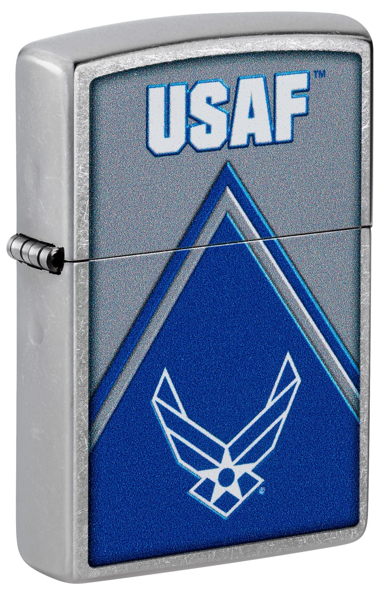 US Air Force Logo Chrome Zippo Lighter - Windproof Refillable Metal Lighter for Outdoor Camping, BBQ, Hiking & Everyday Carry (EDC)