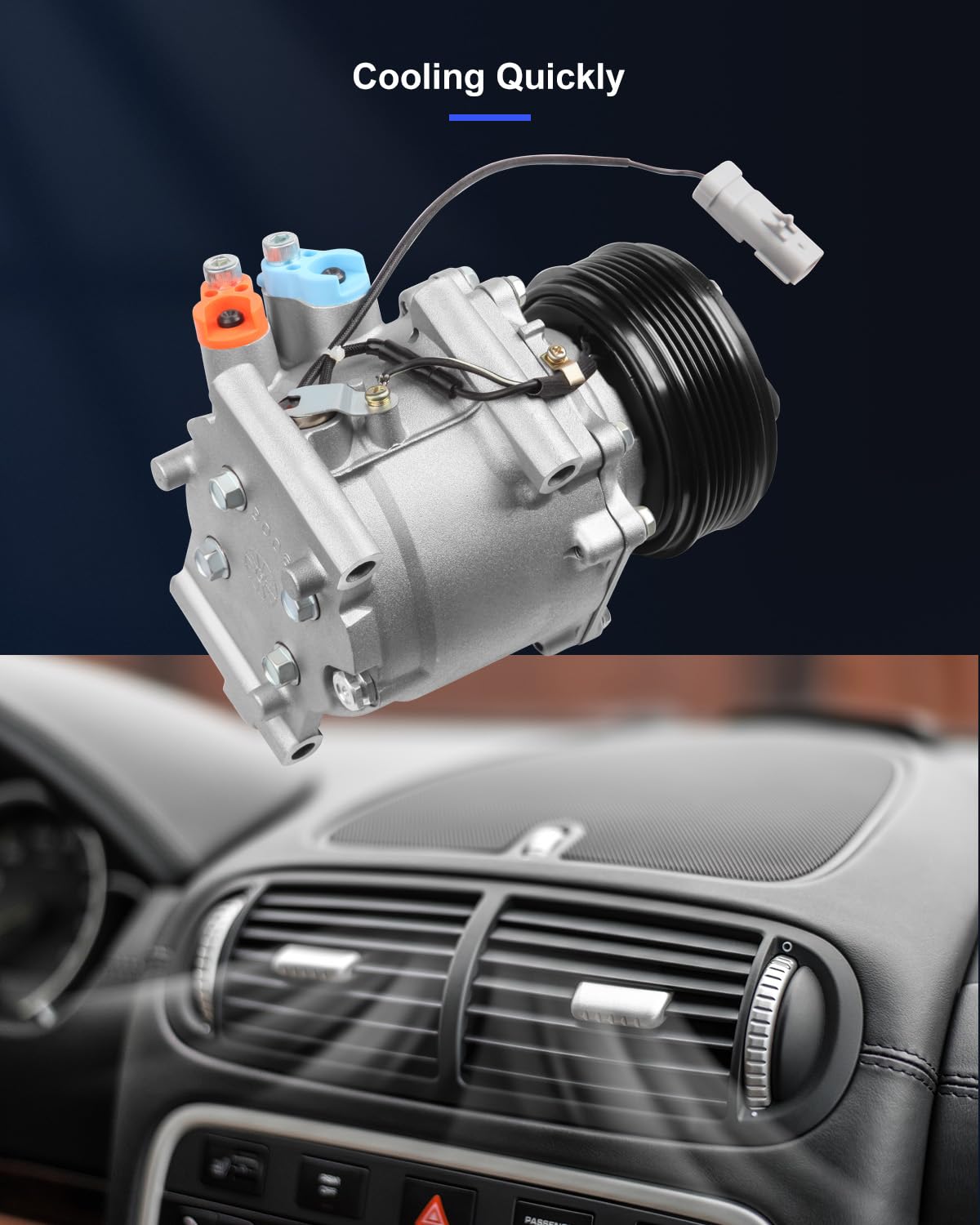 ECCPP AC Compressor for 2004-2009 Dodge Stratus 2.0L & Dodge Van 1000 2.4L - Replacement Air Conditioner Compressor for Cooling System Repair - Perfect for Summer Driving and Road Trips