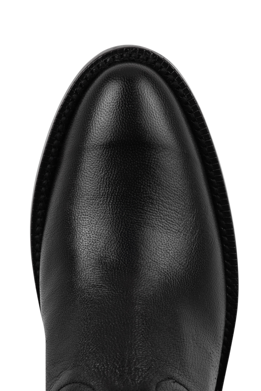 Premium Black Jack Men's Goat Skin Roper Boots - Genuine Leather Western Cowboy Boots for Men | Durable & Comfortable for Riding, Work & Casual Wear