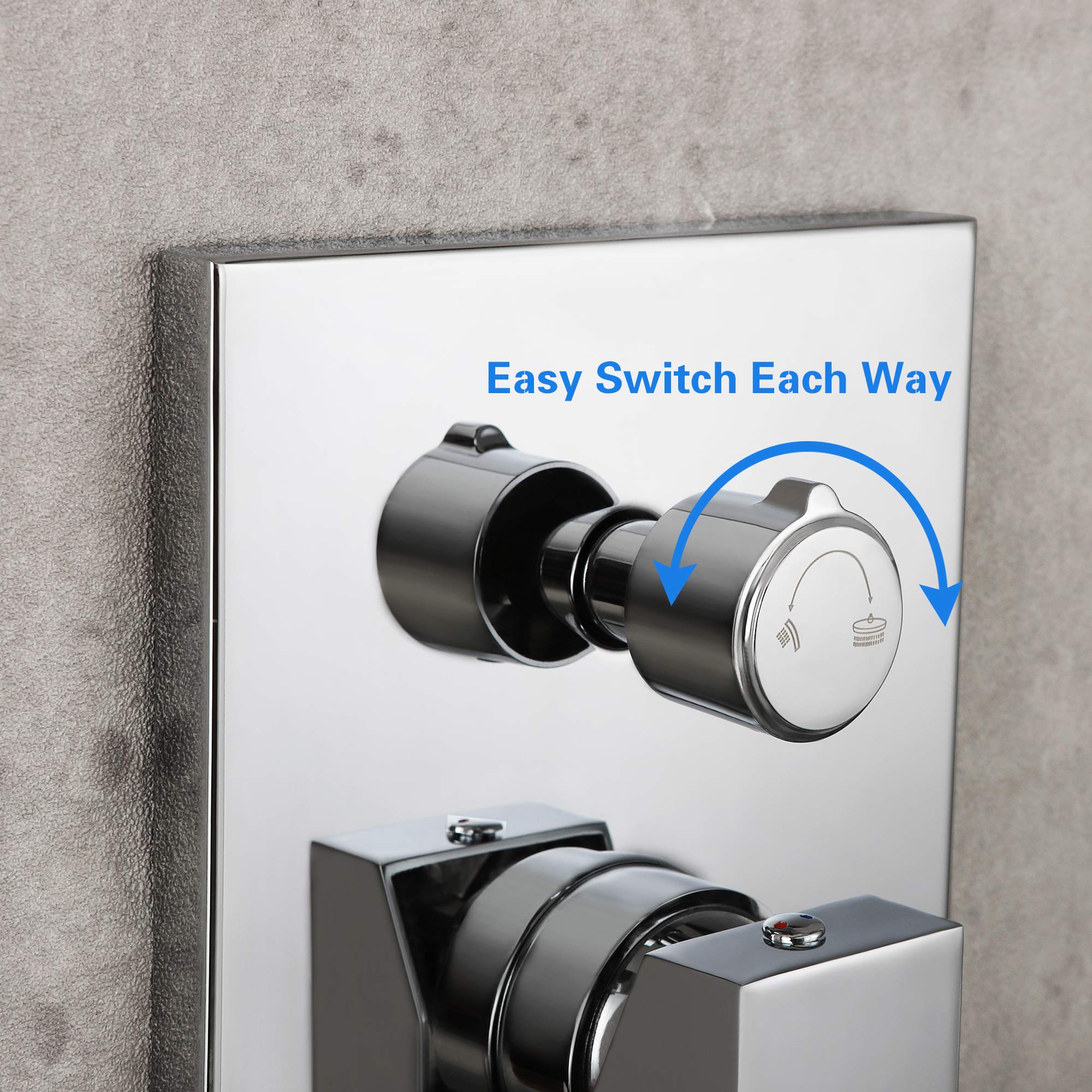 SKOWLL Rainfall Shower System - 10 Inch Wall Mounted Shower Head with Handheld Spray, Solid Brass Pressure Balancing Mixer Valve in Polished Chrome - Perfect for Luxurious Spa-Like Bathroom Experience