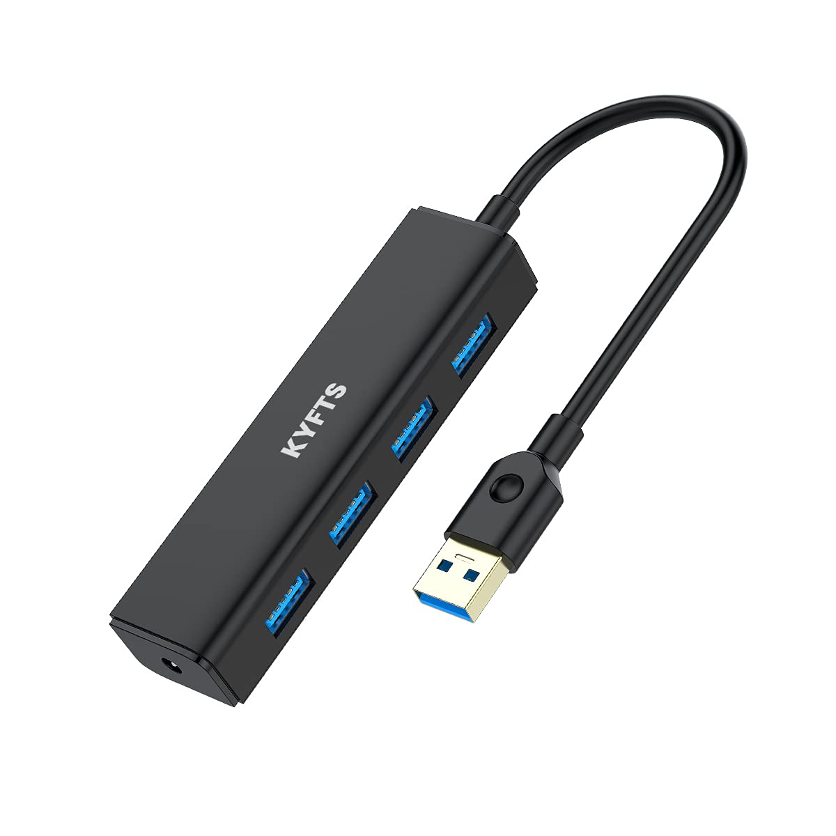 KYFTS 4-Port USB 3.0 Hub - Ultra Slim Portable USB Splitter for MacBook, iMac, Surface Pro, Laptop, PC | Fast Data Transfer for Flash Drives, External HDD, Tesla Model 3 | Perfect for Home Office, Travel & Car Charging