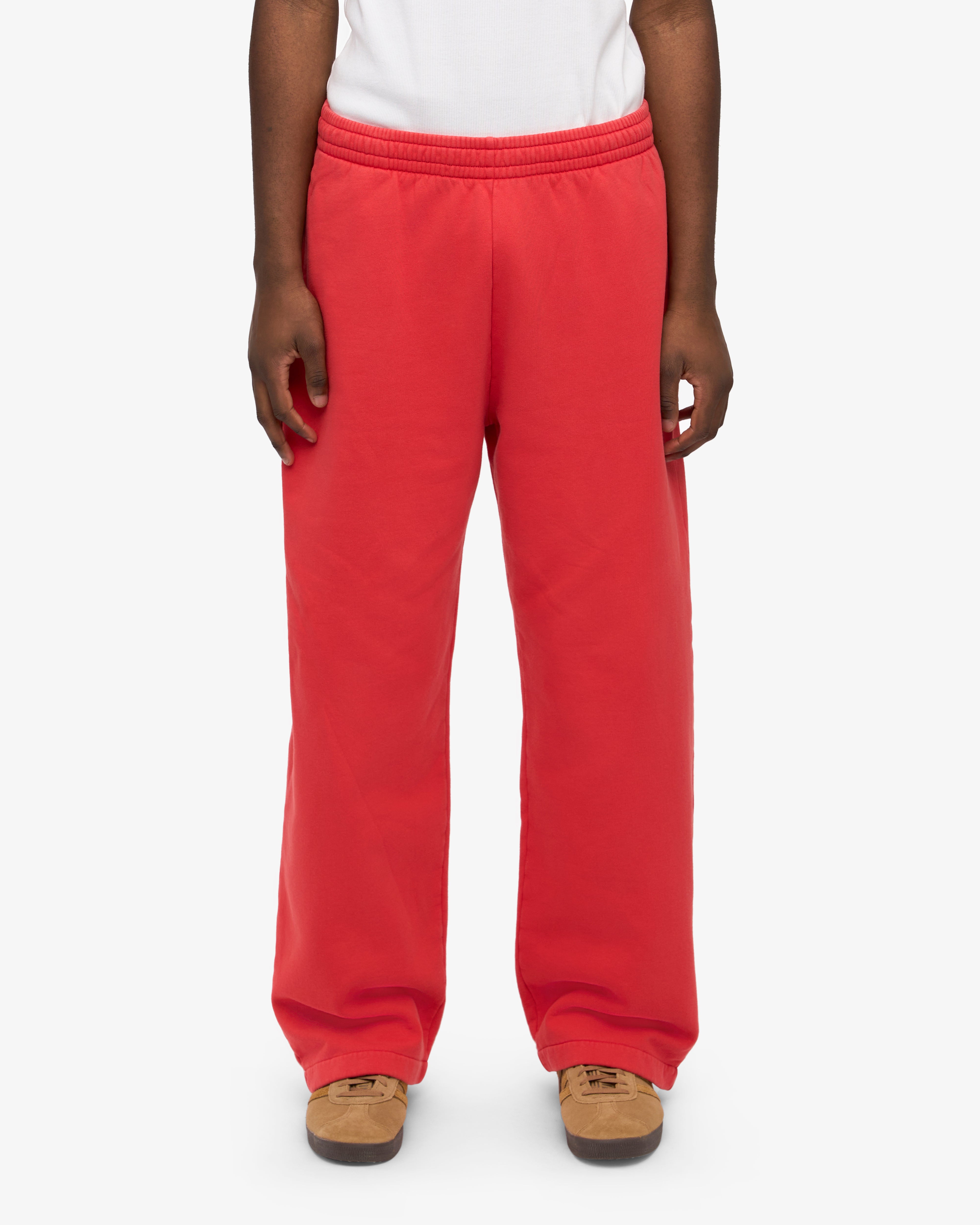 Organic Straight Leg Sweatpants for Women - Soft Red Tangerine Lounge Pants - Comfortable Cotton Joggers for Yoga, Running & Home Relaxation