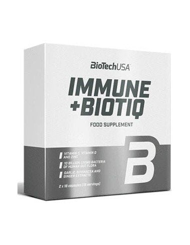 BioTechUSA Immune + Biotiq Supplement - 36 Capsules for Immune System Support & Wellness - Perfect for Daily Health Maintenance & Travel Protection