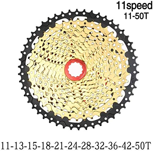 KDKDA 9/10/11 Speed Bicycle Freewheel Cassette - 11-46T/50T Gold MTB Gear Sprocket for Mountain Bikes | Wide Ratio Replacement Part for Smooth Shifting | Perfect for Trail Riding, Commuting & Off-Road Cycling