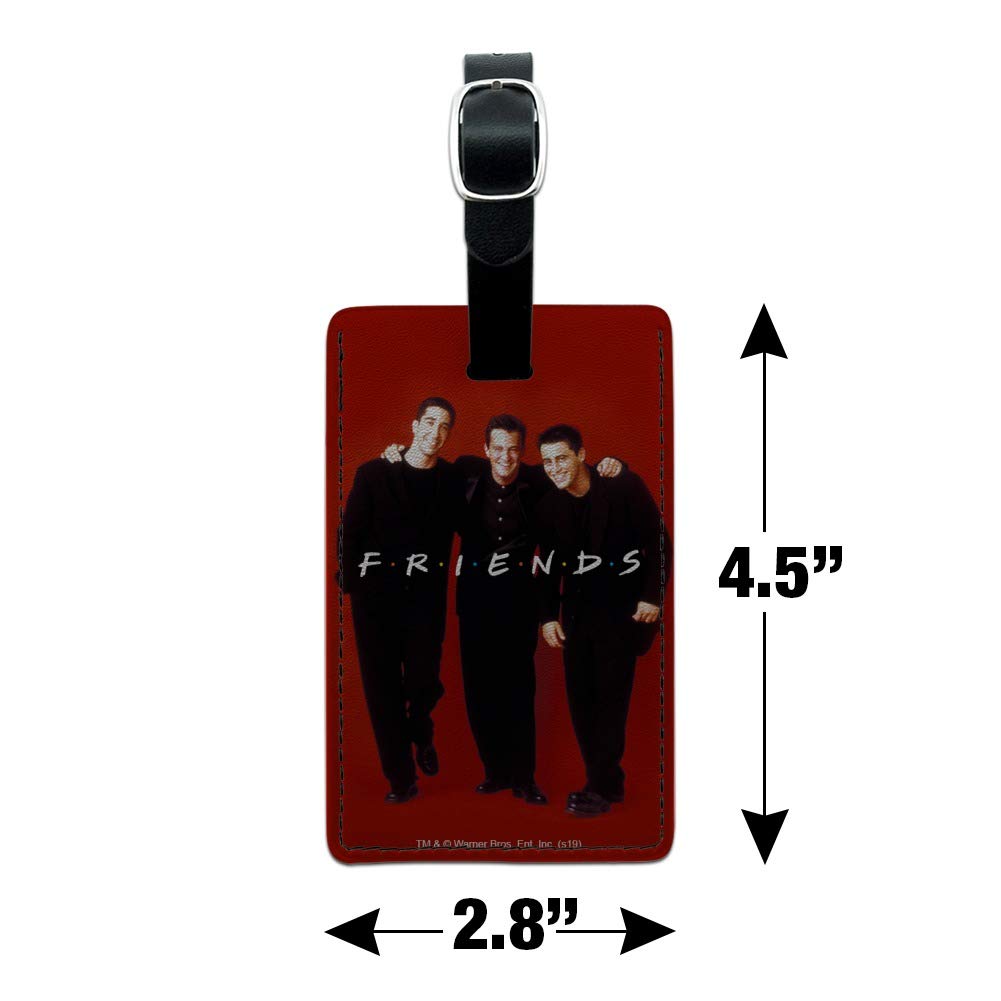 Friends The Boys Rectangle Leather Luggage Tag - Durable Carry-On ID Tag for Suitcases & Travel Bags - Perfect for Travel Identification, Business Trips, and Vacation Adventures