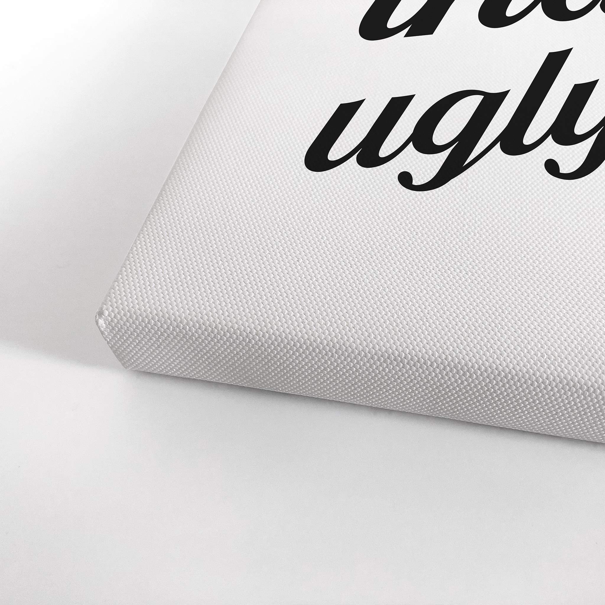 Funny Bathroom Wall Art - 'Better Late Than Ugly' Quote Canvas Print - Ready to Hang Home Decor (40x30 Inches) - Perfect for Bathroom, Powder Room or Guest Bath Humor - Made in USA