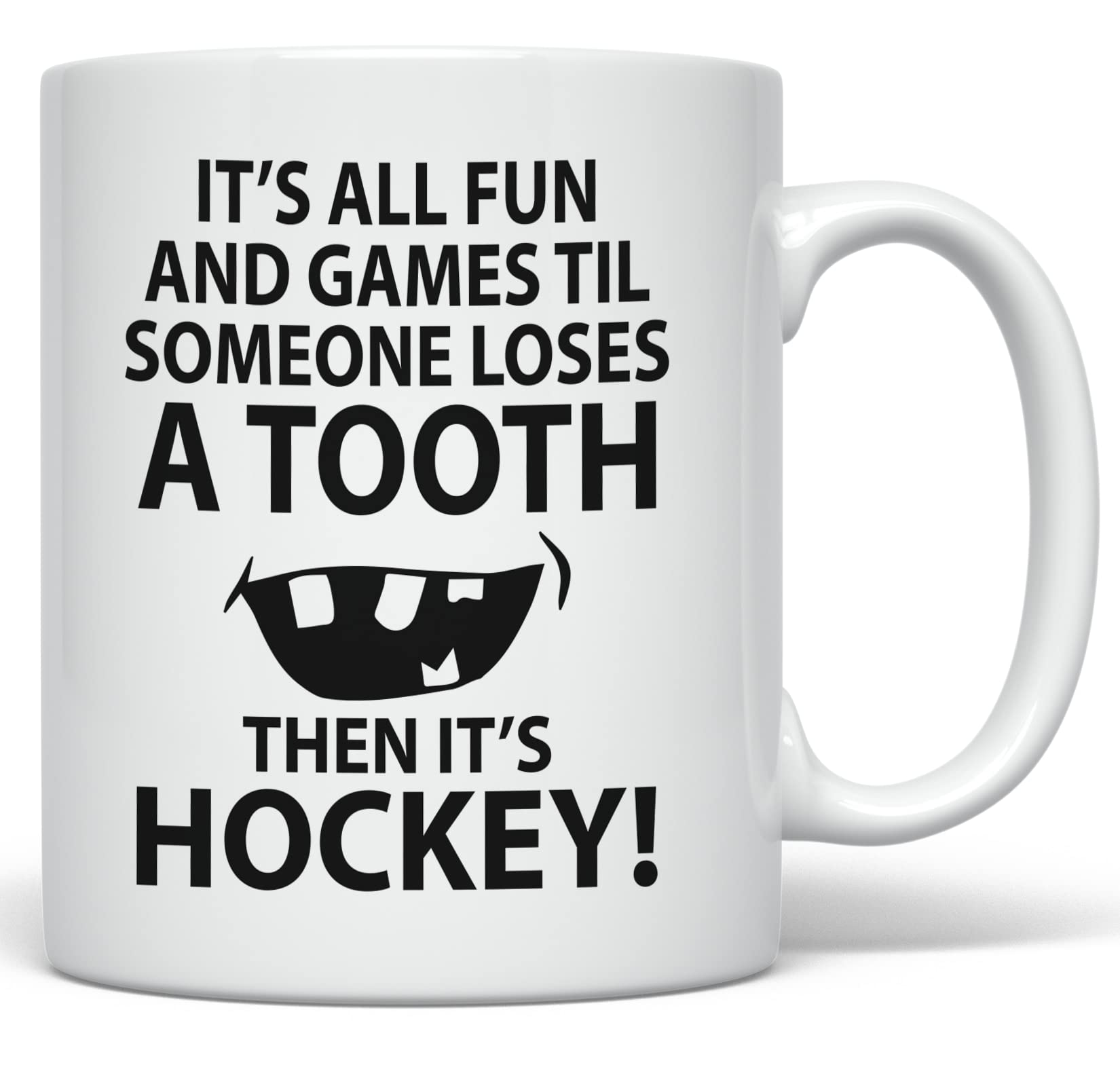 PixiDoodle Hockey Player Coffee Mug - 11 oz White Ceramic Cup with Fun Sports Design - Perfect Gift for Hockey Fans, Office Use & Game Day Parties
