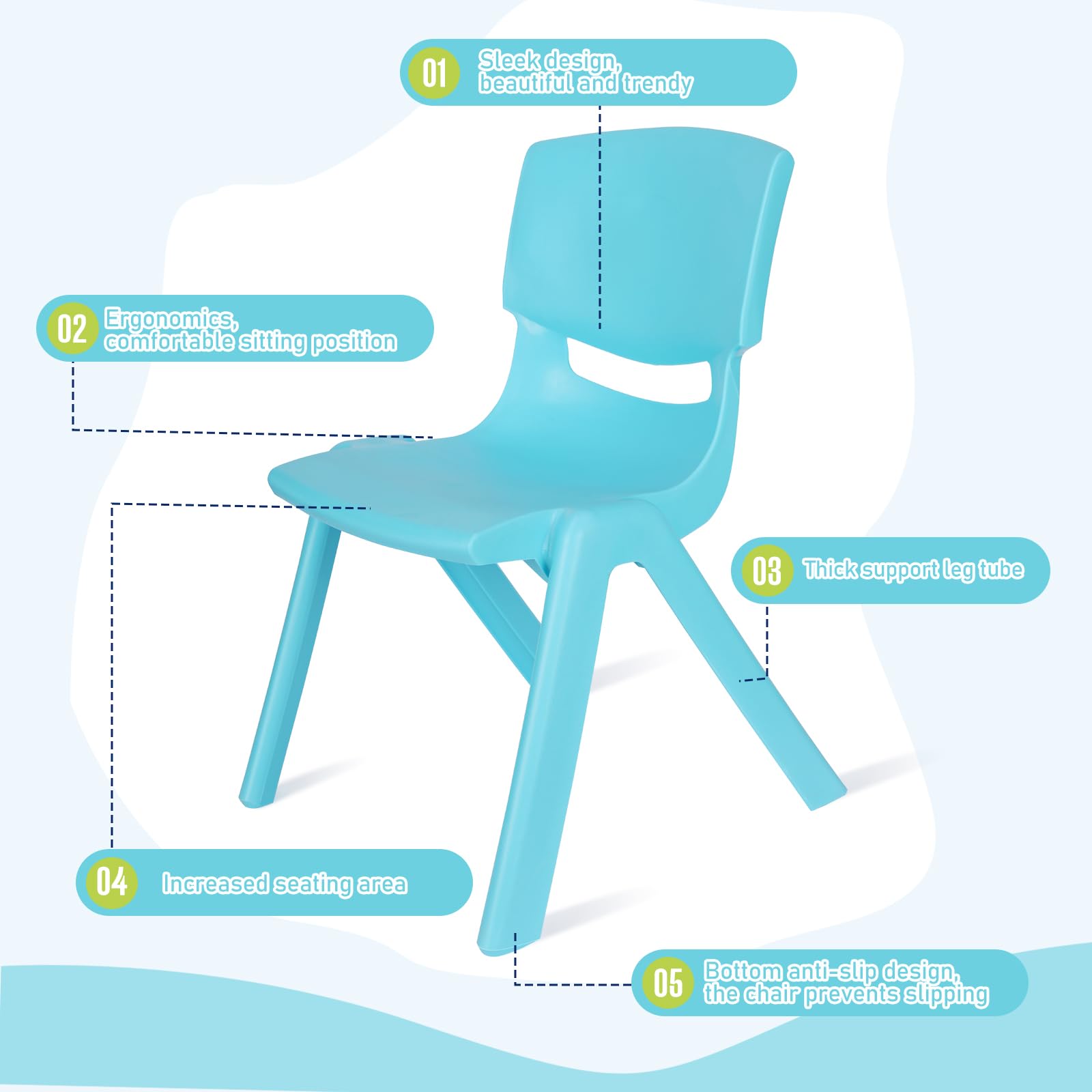 12-Pack Kids Plastic Stacking Chairs, 12