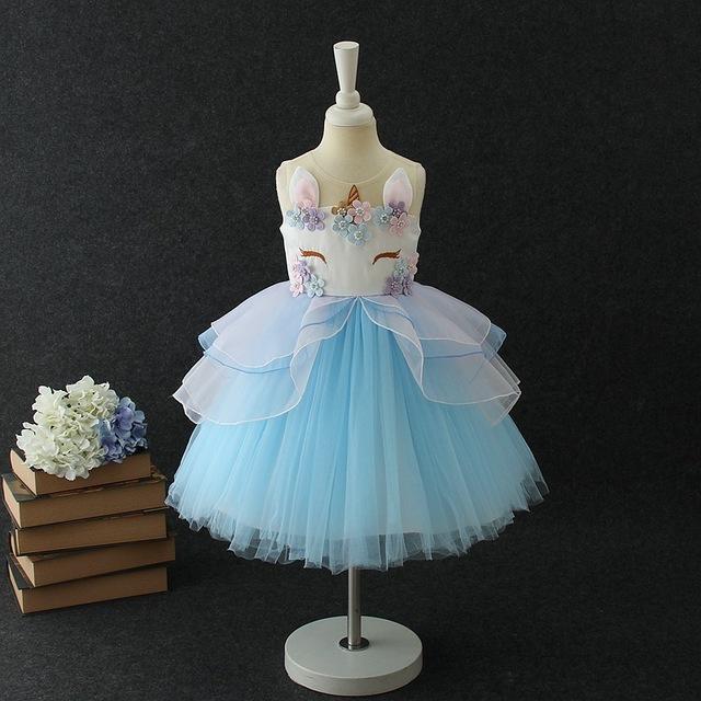Unicorn Deluxe Party Dress for Girls - Sparkly Princess Costume with Tutu Skirt | Fast Shipping | Perfect for Birthday Parties, Halloween & Dress-Up Play