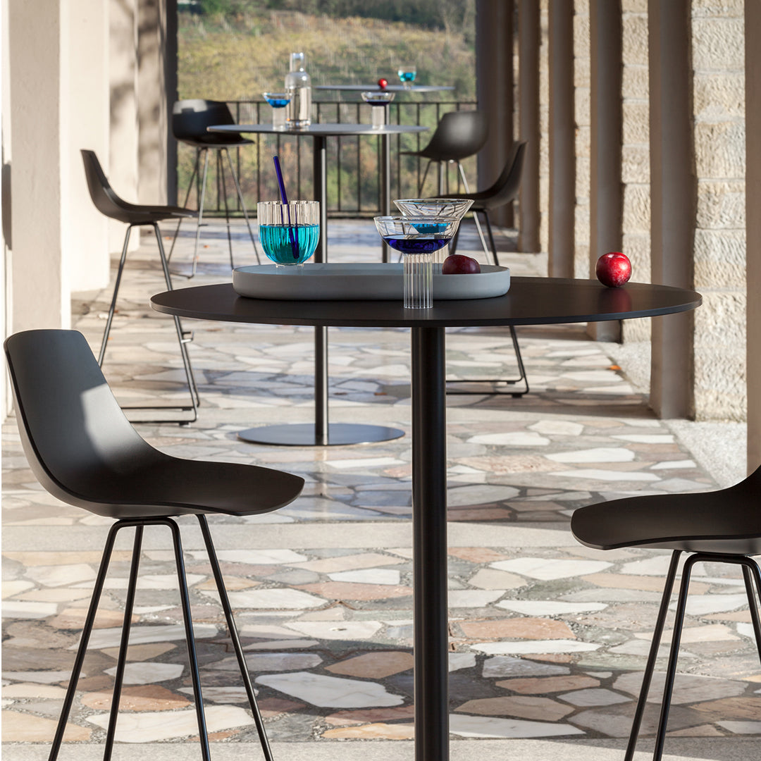 Brio Outdoor Bar Table - 30 Inch Round Patio Bar Height Table for Backyard, Deck, Poolside - Weather-Resistant Aluminum & Tempered Glass Top - Perfect for Entertaining & Relaxing