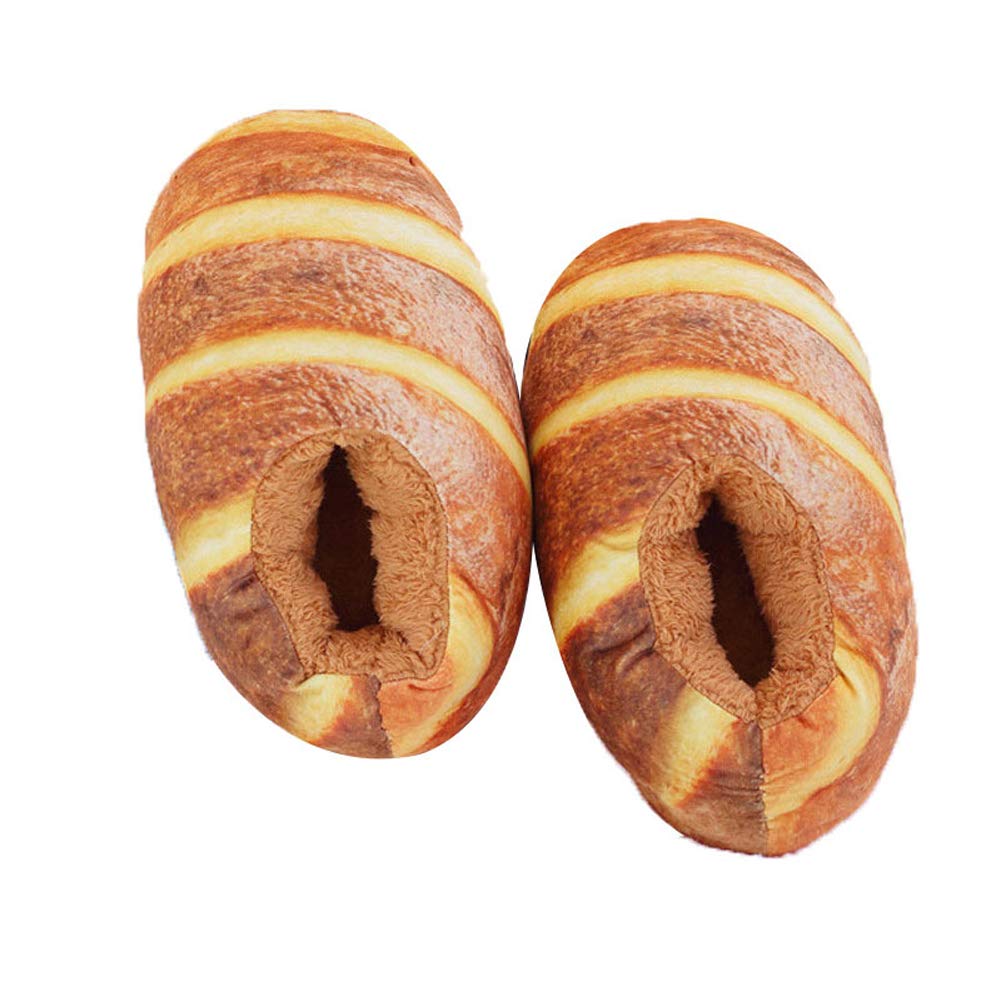 Simulated Bread Novelty Slippers - Soft Winter Warm House Shoes for Women Size US 6-9 | Cozy Homewear for Relaxing & Funny Gift Idea