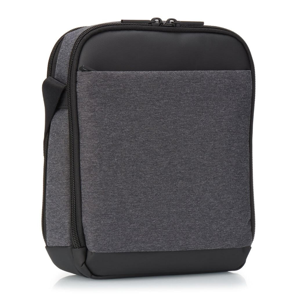 Hedgren Inc RFID Blocking Crossbody Bag with 10 Pockets - Stylish & Secure Vertical Pouch for Travel, Work & Daily Use (Grey)