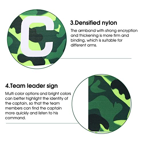 VGEBY Youth Soccer Captain Armband - Nylon Elastic Football Team Leader Sleeve Strap, Adjustable Sports Wristband (Green) - Perfect for Youth Soccer Matches, Training Sessions & Team Identification