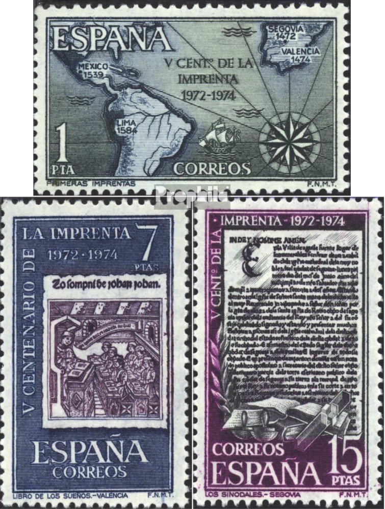 Spain 2059-2061 Complete Stamp Collection Set MNH 1973 - Unmounted Mint Never Hinged - Rare Vintage Stamps for Collectors & Philatelists - Perfect for Album Display, Gifts & Historical Preservation