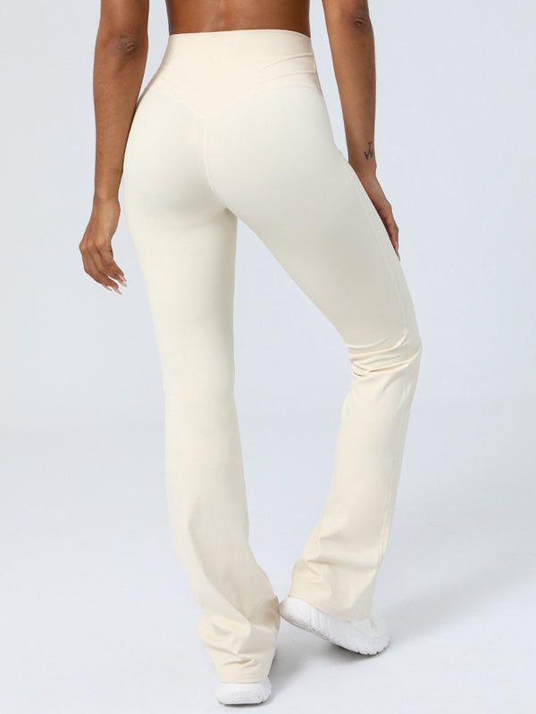 ZASUWA Women's Striped Flare Leggings - High Waisted Yoga Pants for Workout, Running & Casual Wear