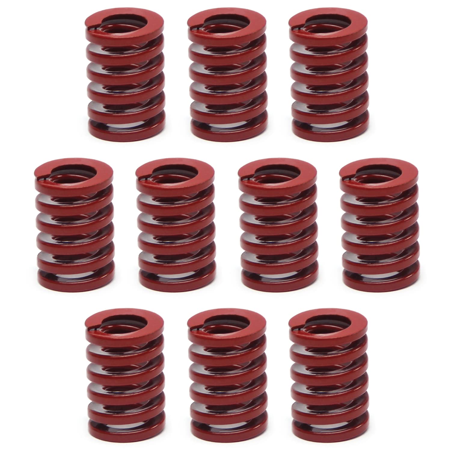 MroMax 3D Printer Die Springs - 14mm OD, 20mm Length, Medium Load Compression Molds Springs for Ender 3D Printers - 10PCS Red Electric Parts - Perfect for 3D Printing, CNC Machines, and Industrial Molds