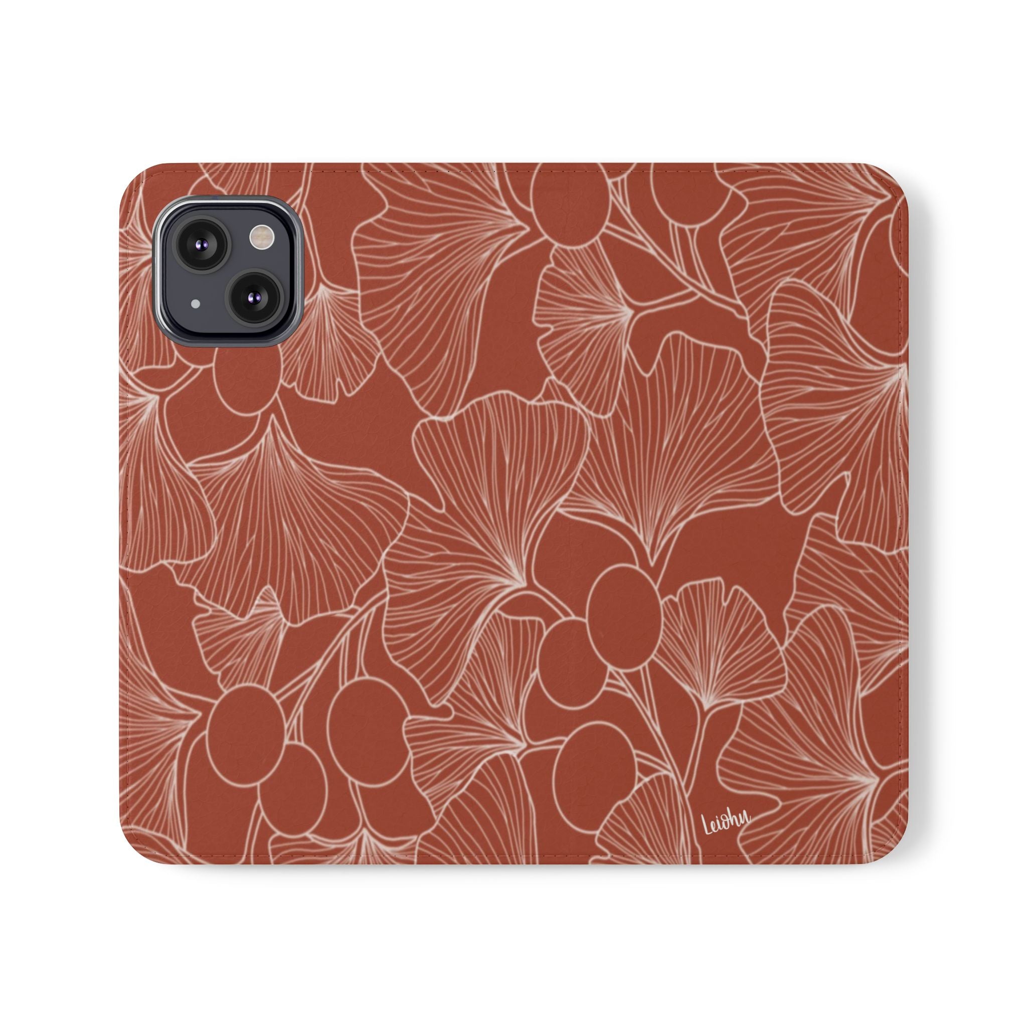 Premium Gingko Rust Folio Case for iPad - Elegant Leather Cover with Stand, Auto Sleep/Wake | Perfect for Work, Travel & Home Use