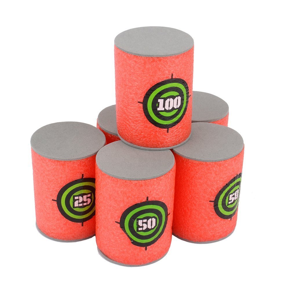 EKIND Foam Can Target - Compatible with Nerf Elite Series Blasters, Dart Shooting Target Game for Kids & Adults - Perfect for Indoor/Outdoor Backyard Battles and Nerf War Parties