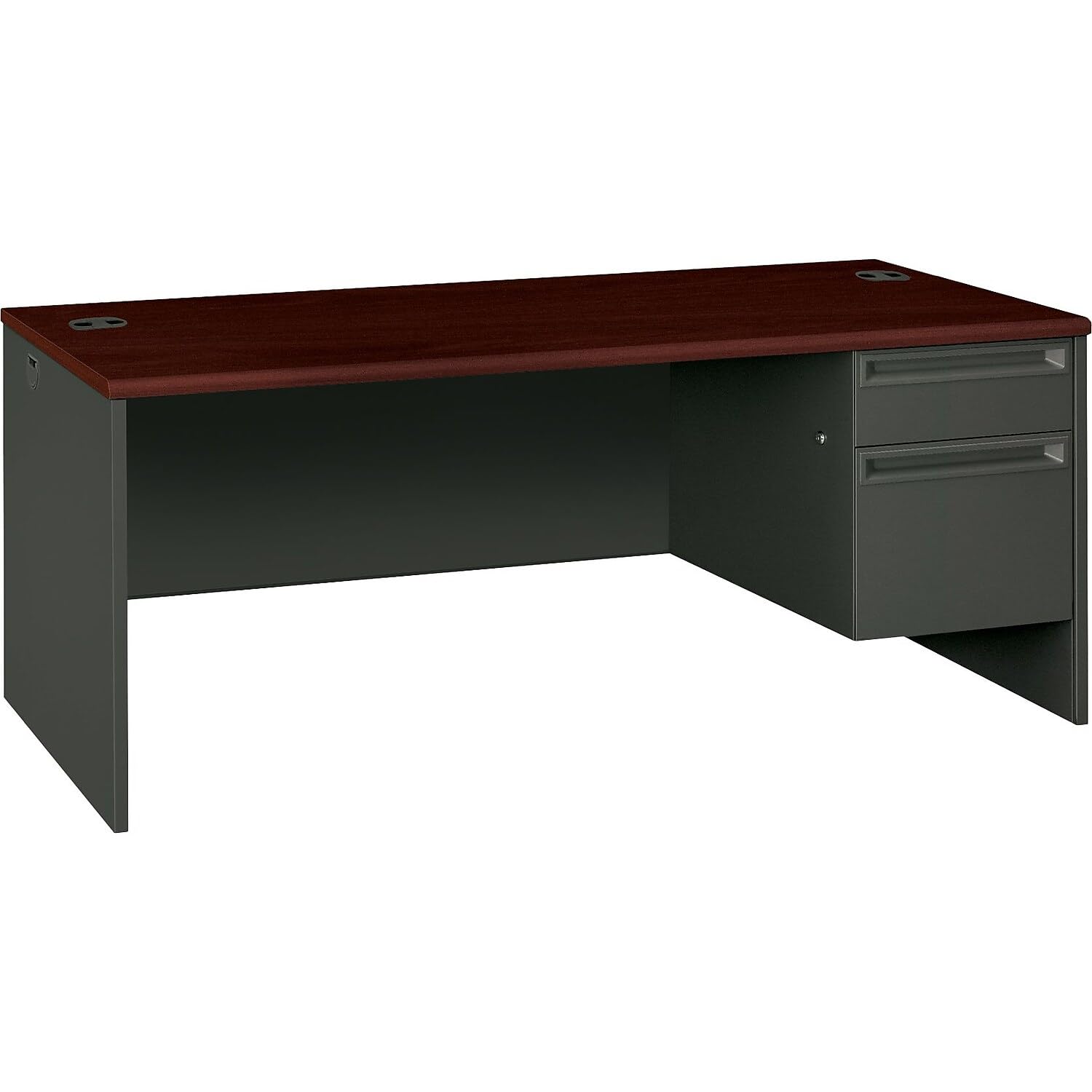 HON 38293RNS 38000 Series Right Pedestal Desk - Modern Office Workstation with File Drawer for Home & Business Use