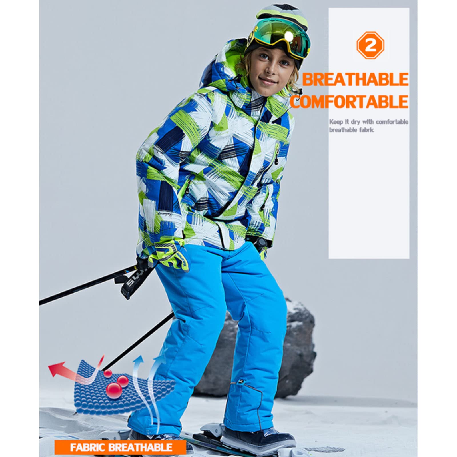 Baby Girl Ski Suit One-Piece Snowsuit - Waterproof & Windproof Winter Snowboard Outfit for Toddlers & Kids - Perfect for Skiing, Snowboarding & Outdoor Winter Play