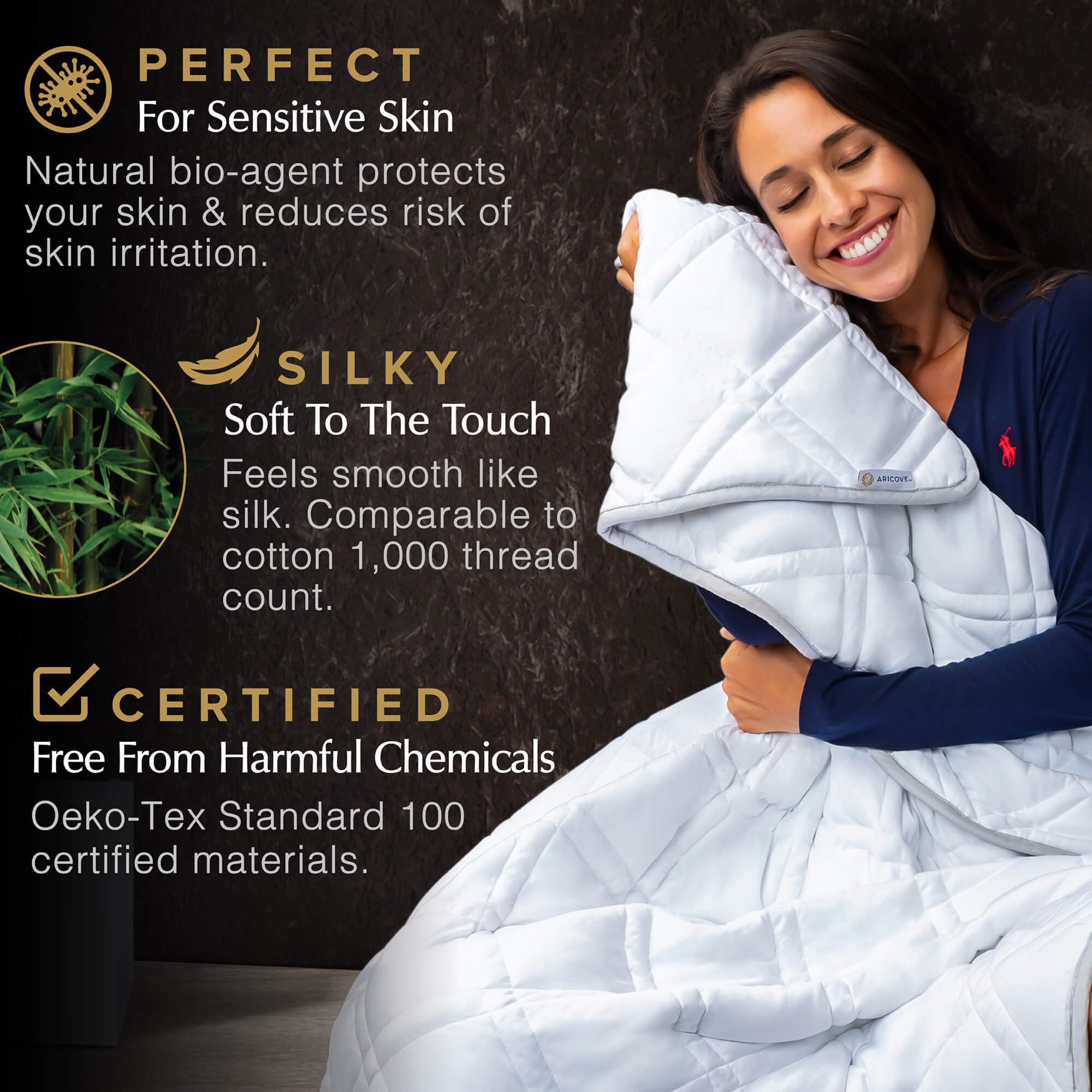 20 lbs Cooling Weighted Blanket for Adults - Full/Queen Size 60x80 Inches - Silky Soft Bamboo Viscose - Machine Washable White Blanket for Stress Relief, Anxiety & Better Sleep - Perfect for Hot Sleepers, Summer Nights & Sensory Needs