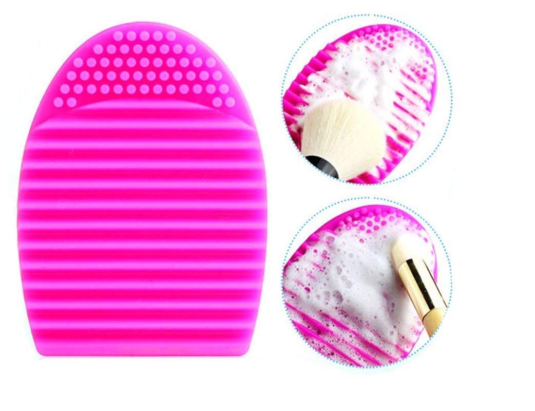 Eco-Friendly Silicone Makeup Brush Cleaner & Dryer - Egg Shape Pink Mapperz Brush Egg | Perfect for Quick Cleaning & Drying Makeup Brushes at Home or Travel
