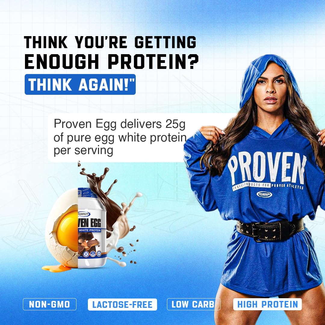 Gaspari Nutrition Proven Egg - 100% Egg White Protein Powder, 25g Protein per Serving, Keto Friendly, Dairy Free, Lactose Free, Soy Free - 2 lbs Peanut Butter Cup Flavor for Post-Workout Recovery & Baking