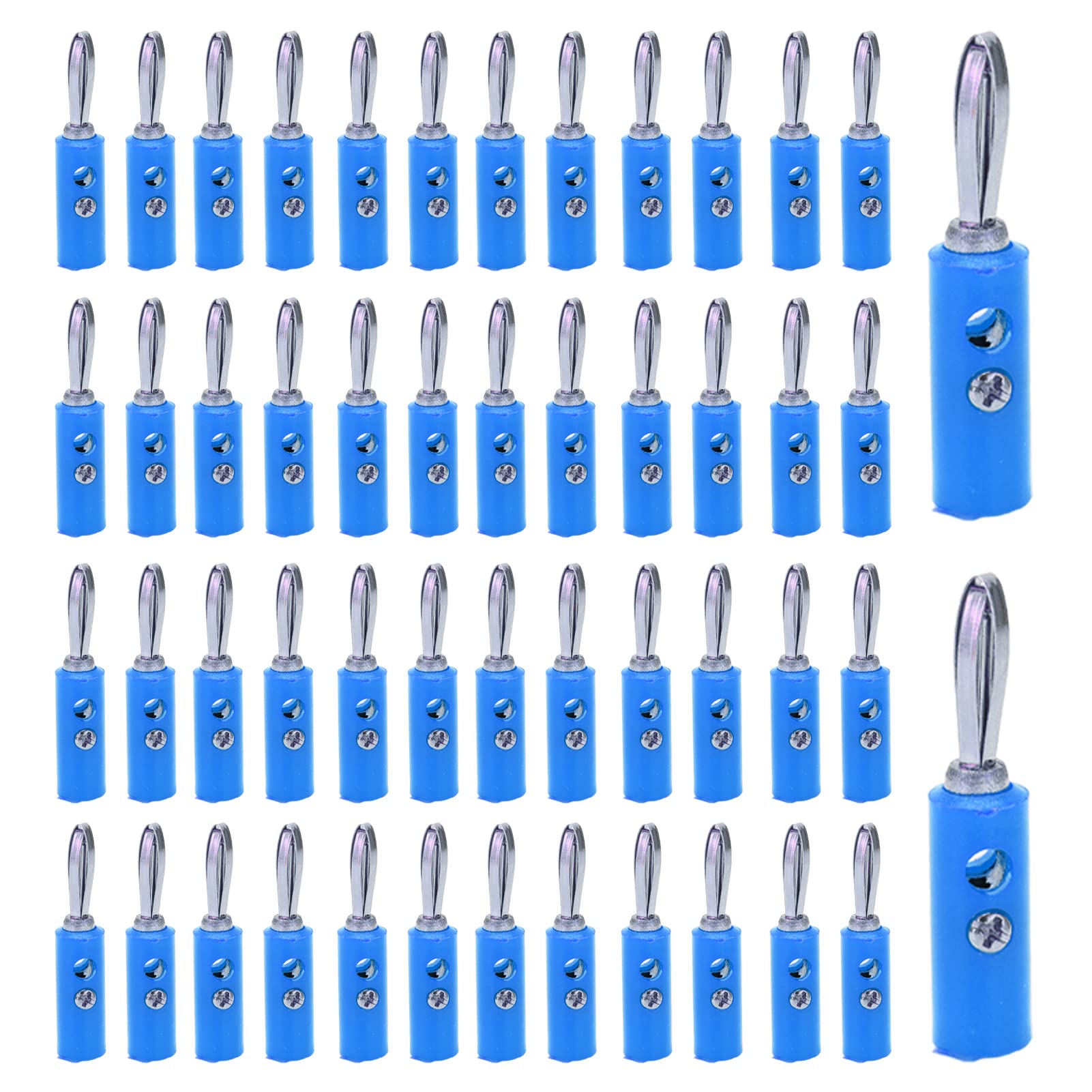 4mm Banana Plug Connector - JT002 Stable Solder Wiring for Industrial & Electronic Equipment (Blue) | Perfect for Audio Systems, Test Leads & Power Connections