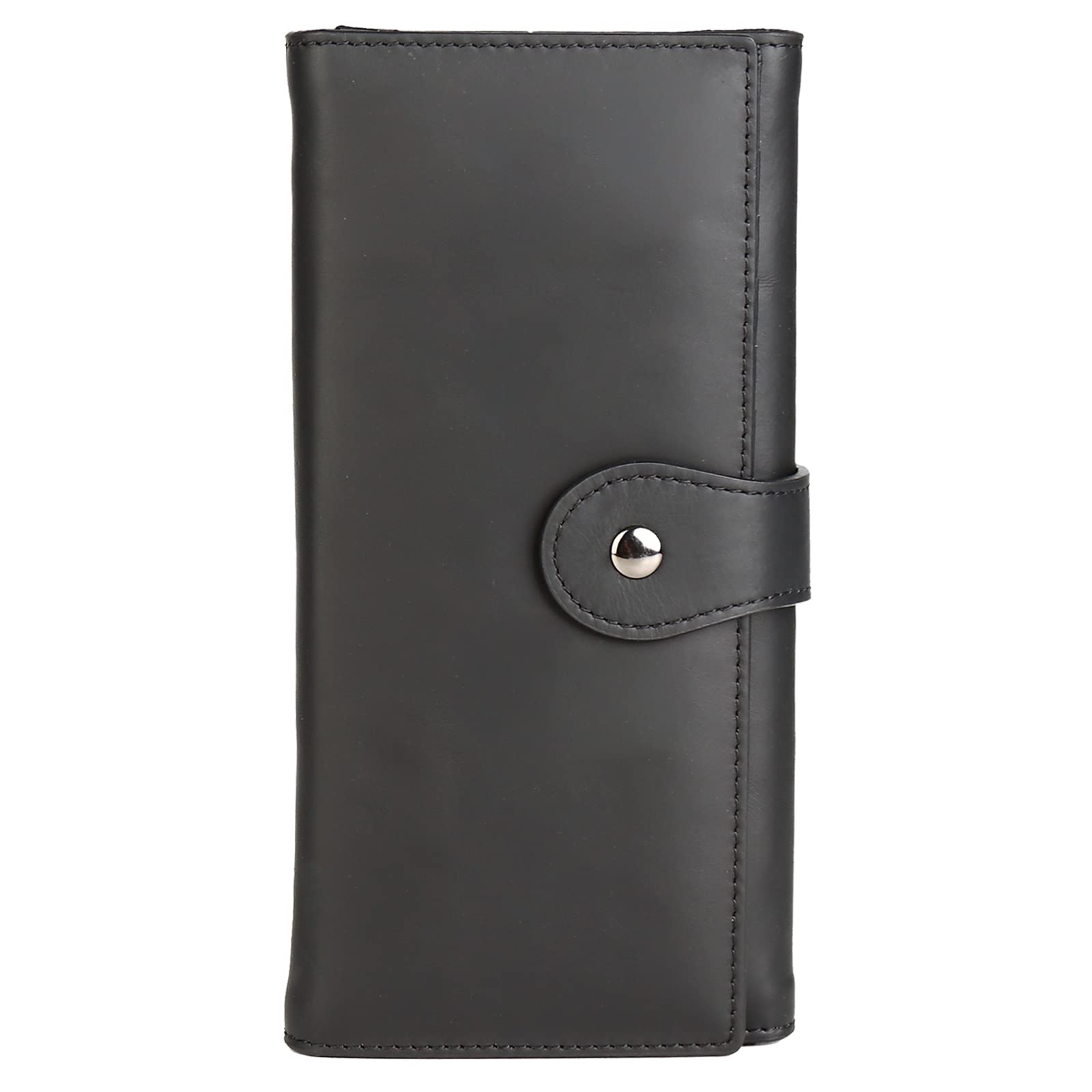 KELEEL RFID Blocking Women's Wallet - Large Capacity Genuine Leather Trifold Purse with Card Organizer for Ladies (Black) | Perfect for Everyday Use, Travel & Gift Giving