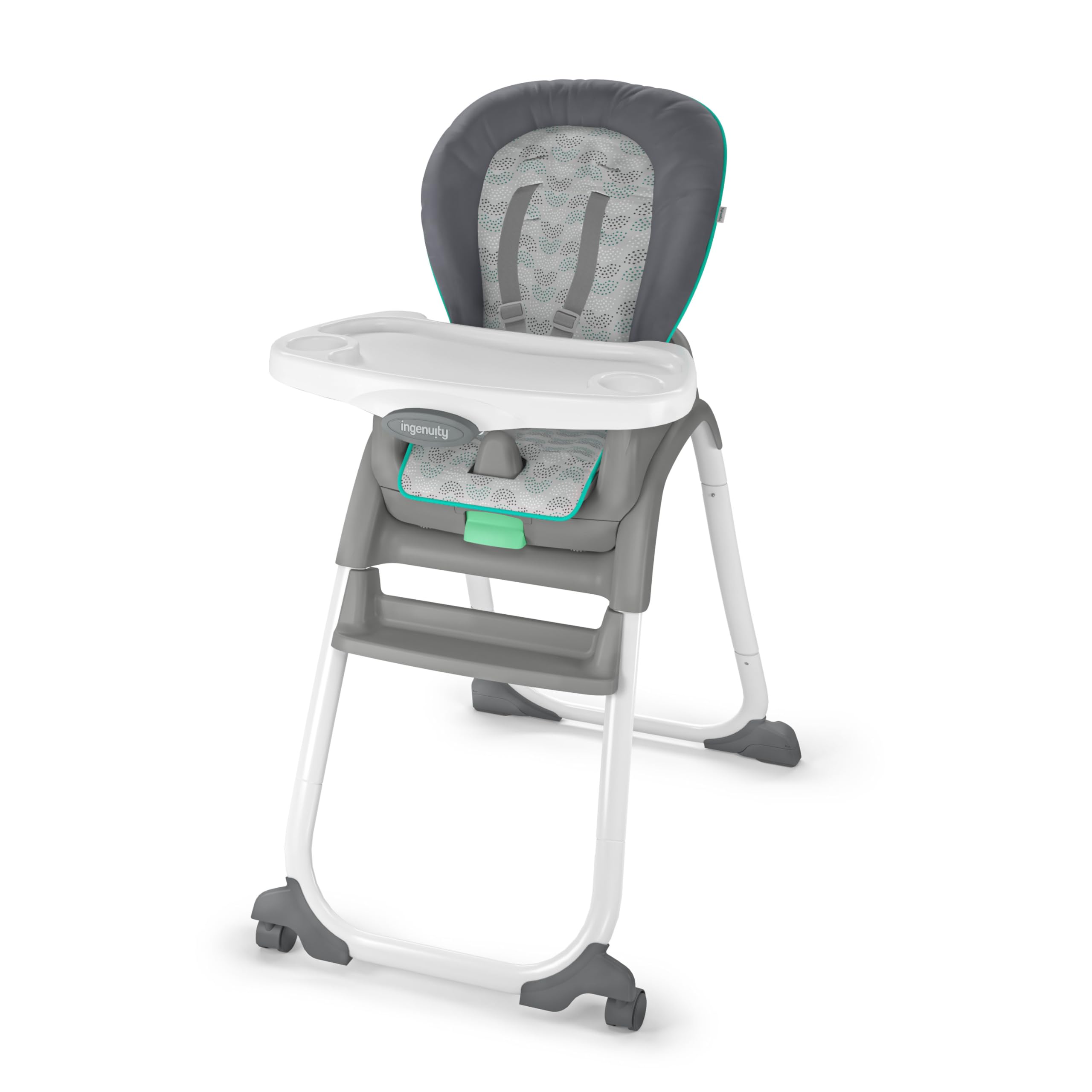 Ingenuity 6-in-1 Convertible High Chair for Babies & Toddlers (0-5 Years) - 6 Adjustable Modes, 2 Dishwasher-Safe Trays, Astro Design (Model 13108) - Perfect for Feeding, Learning & Playtime at Home or Daycare
