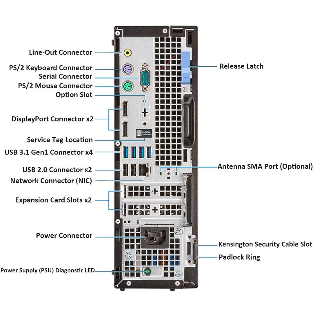 Dell Optiplex 7060 SFF Business Desktop PC - Intel Core i7-8700 3.0GHz, 16GB DDR4 RAM, 512GB NVMe SSD, WiFi & Bluetooth, Windows 10 Pro (Renewed) - Ideal for Office Work, Home Computing & Dual Monitor Setup