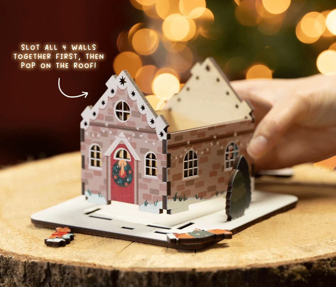 Christmas House Pop Advent Calendar Deluxe Box by Dapple & Dot - 24 Days Countdown to Christmas with Fun Surprises | Perfect Holiday Gift for Kids & Family Decor