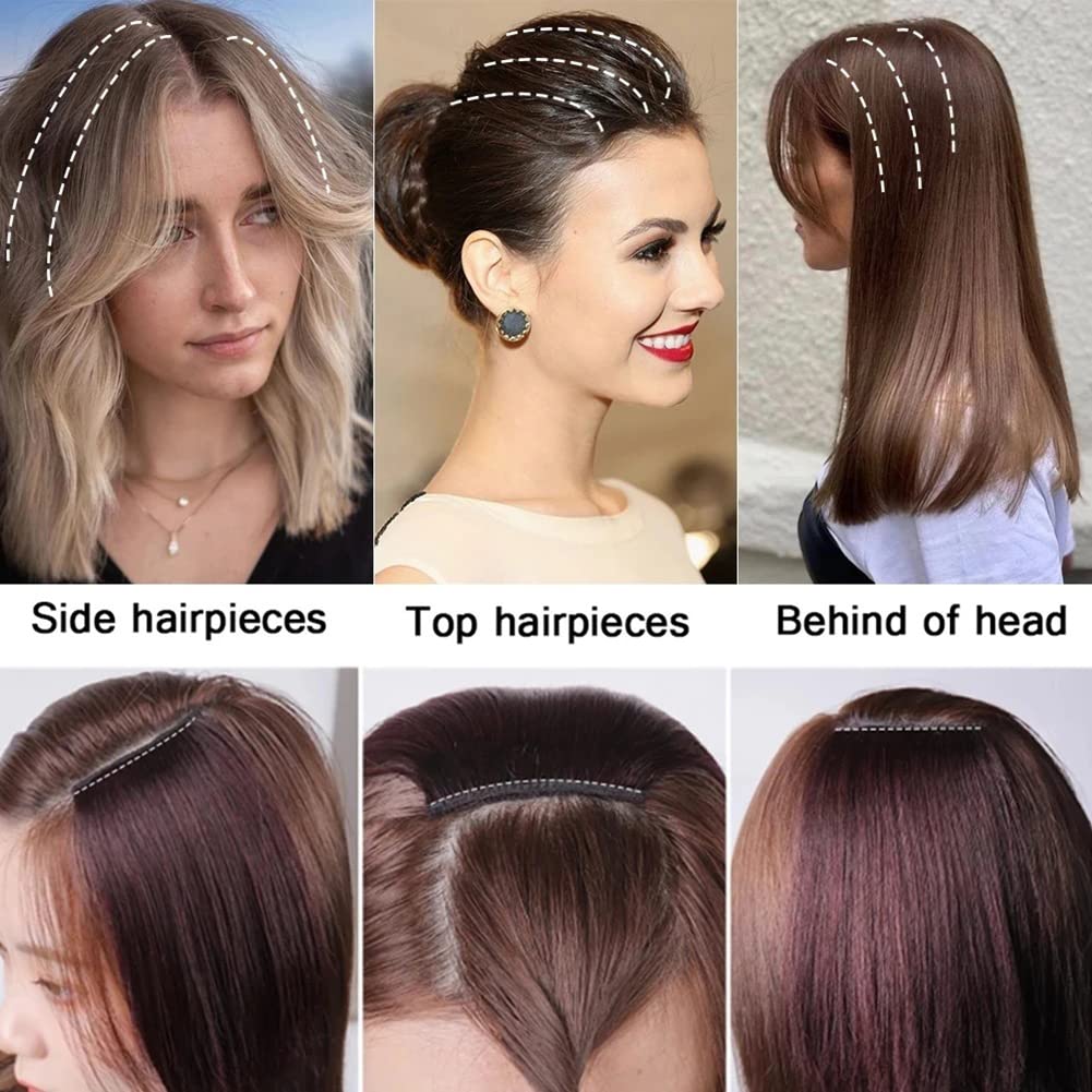 BowieMall Clip-In Human Hair Extensions - Silky Straight Double Weft Hairpiece for Thinning Hair | Invisible Hairpins for Added Volume | Natural Black Color | Perfect for Daily Wear, Parties & Special Occasions