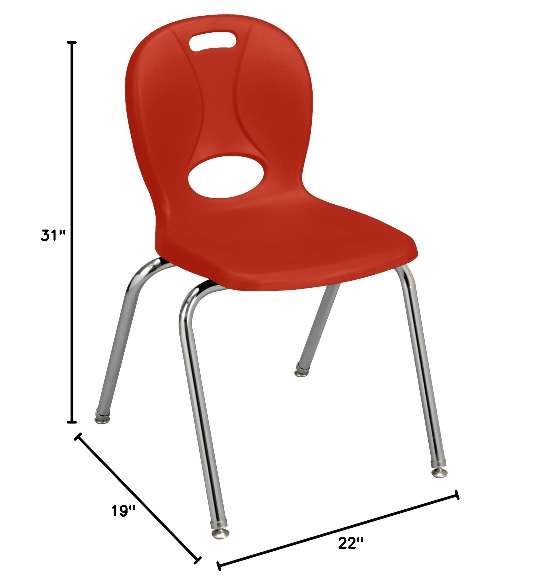 Learniture LNT-118-CSW-RD Stackable School Chairs for Classroom - 18