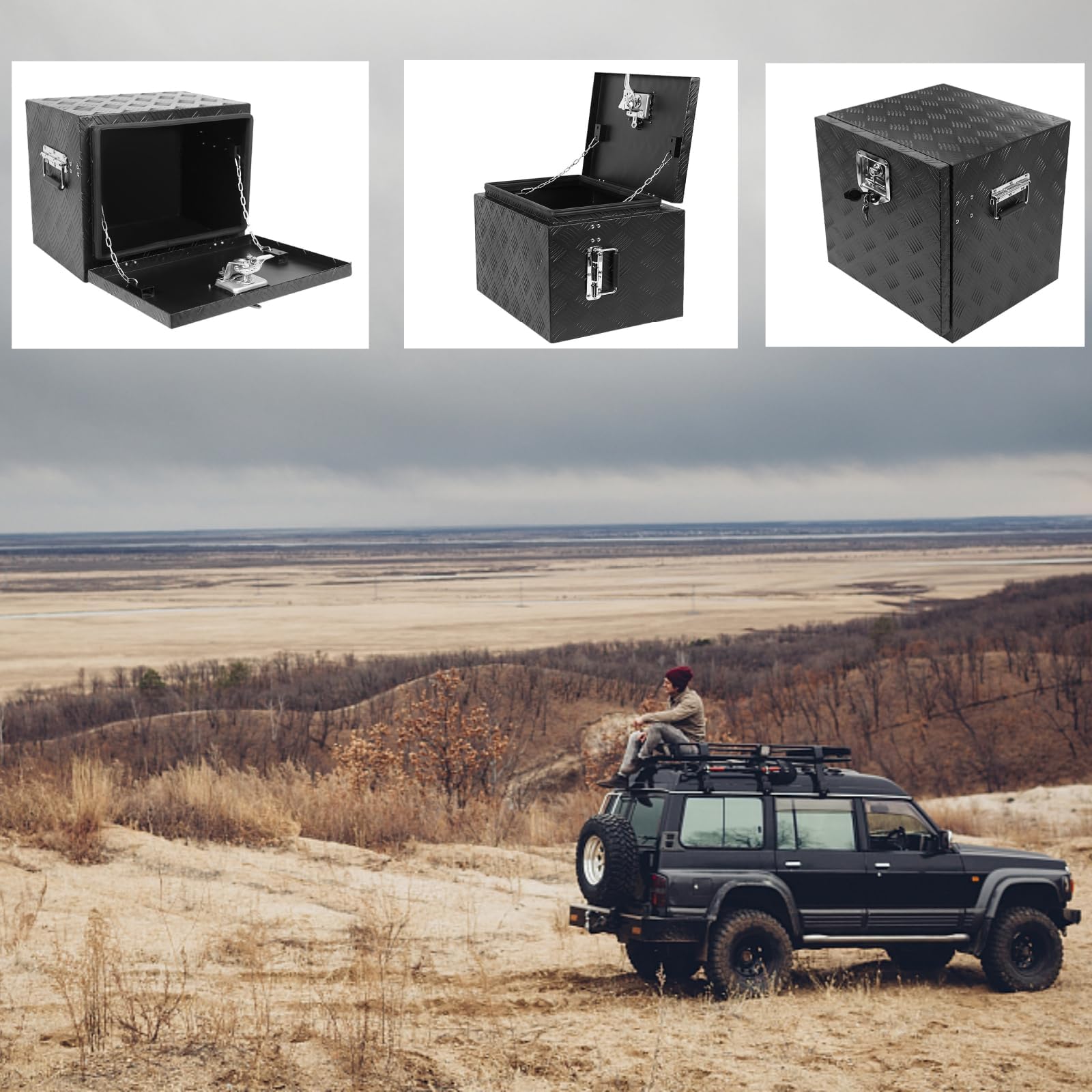 GARVEE 36 Inch Aluminum Diamond Plate Truck Tool Box for Pickup Trucks & Trailers - Heavy Duty Storage for Tools, Equipment & Gear (Perfect for Construction, Farming & Off-Road Adventures)