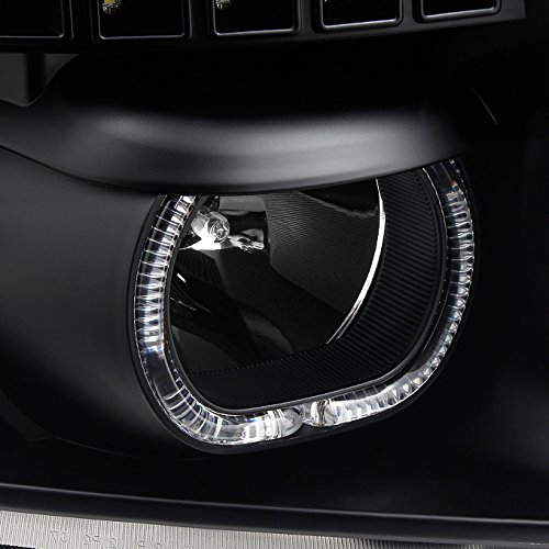 AKKON Black Exclusive Halo Projector SMD DRL LED Headlights Pair for Chevy Silverado - Driver & Passenger Side - Upgrade Your Truck's Style & Night Visibility