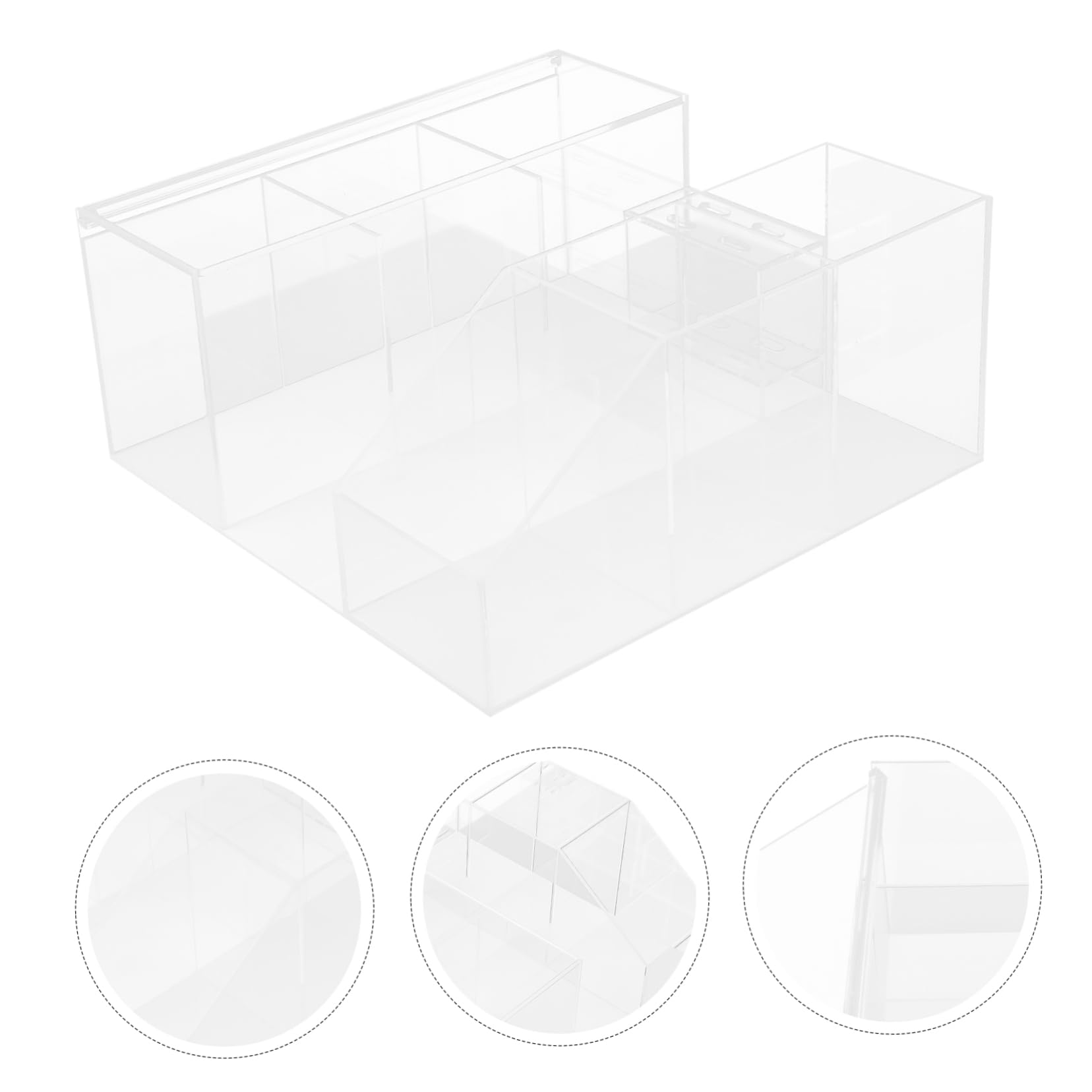 Acrylic Makeup Organizer Box - Desktop Storage Holder for Tweezers, Makeup Brushes & Eyelash Extension Tools | Beauty Toolbox & Display Stand for Salon, Home Vanity & Professional Makeup Artists