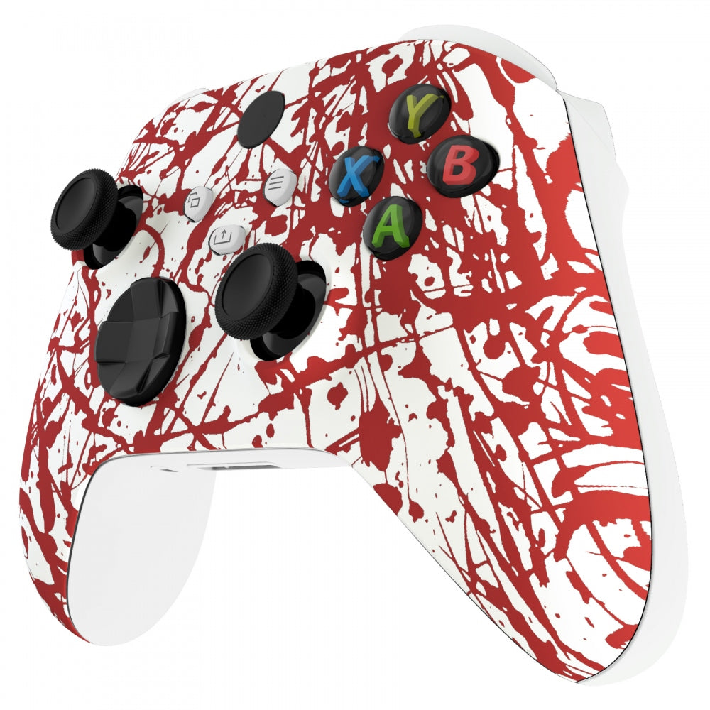 eXtremeRate Soft Touch Grip Faceplate Replacement for Xbox Series X/S Controller - Blood Red Design | Enhanced Comfort Gaming Shell Case | Perfect for FPS, Racing & Long Gaming Sessions (Controller Not Included) FX3S205