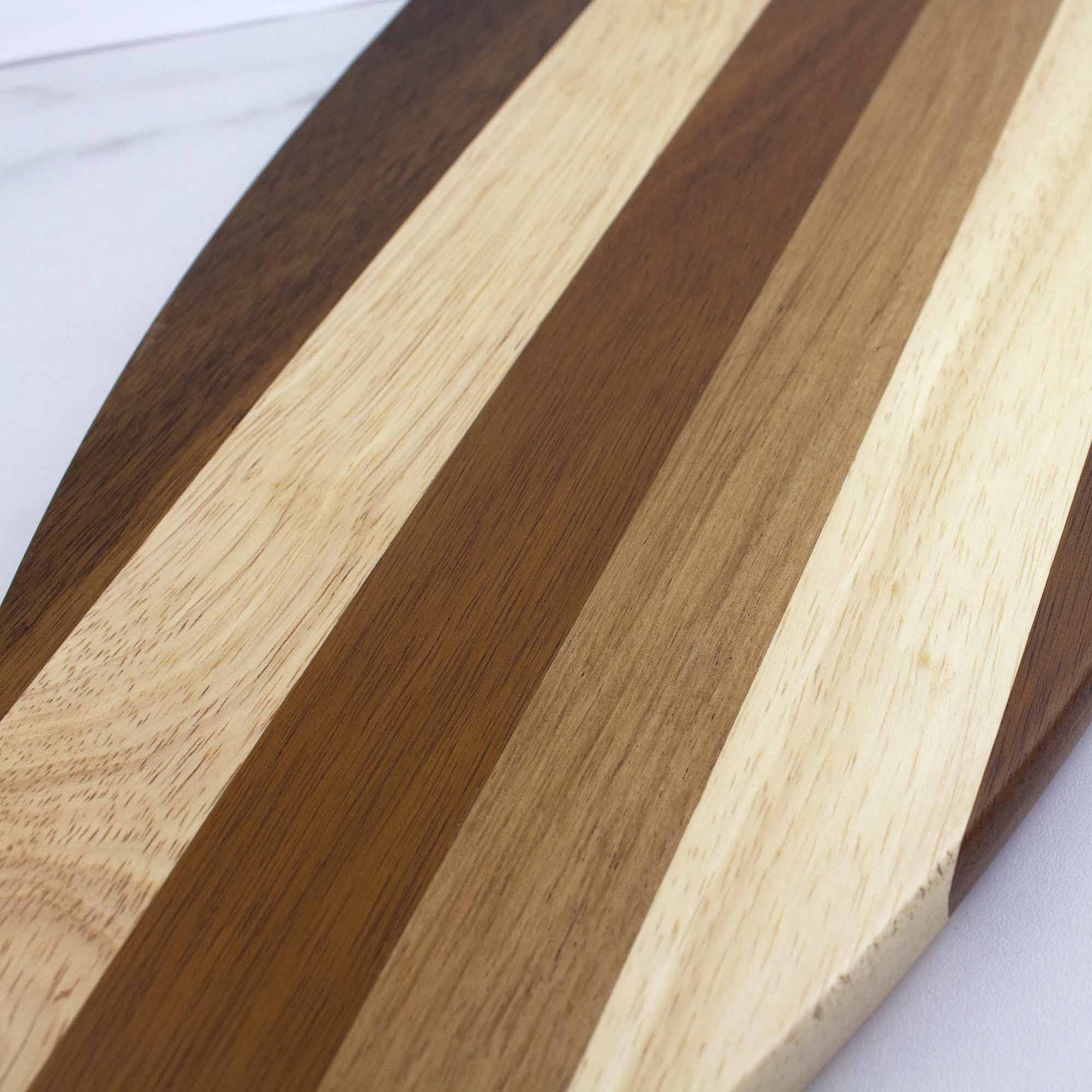 Premium Surfboard-Shaped Cutting Board by Rock & Branch® - Shiplap Series - Perfect for Beach Parties, Kitchen Decor & Unique Gifts
