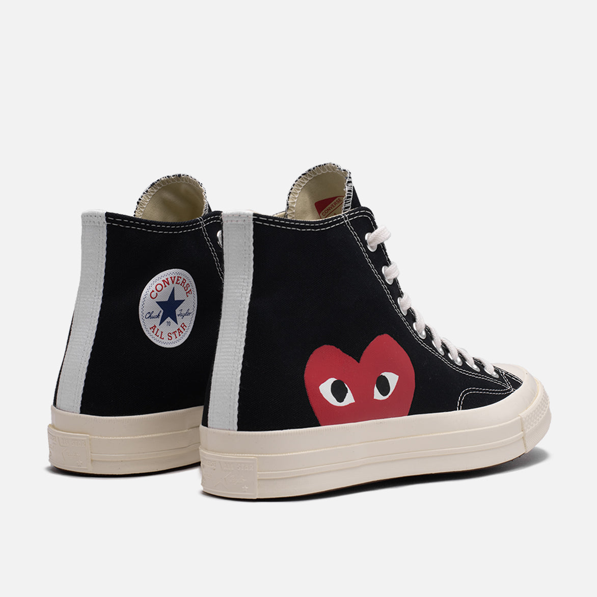 CDG PLAY x Converse Chuck Taylor All Star '70 High Top Sneakers - Black | Unisex Retro Canvas Shoes for Streetwear & Casual Outfits