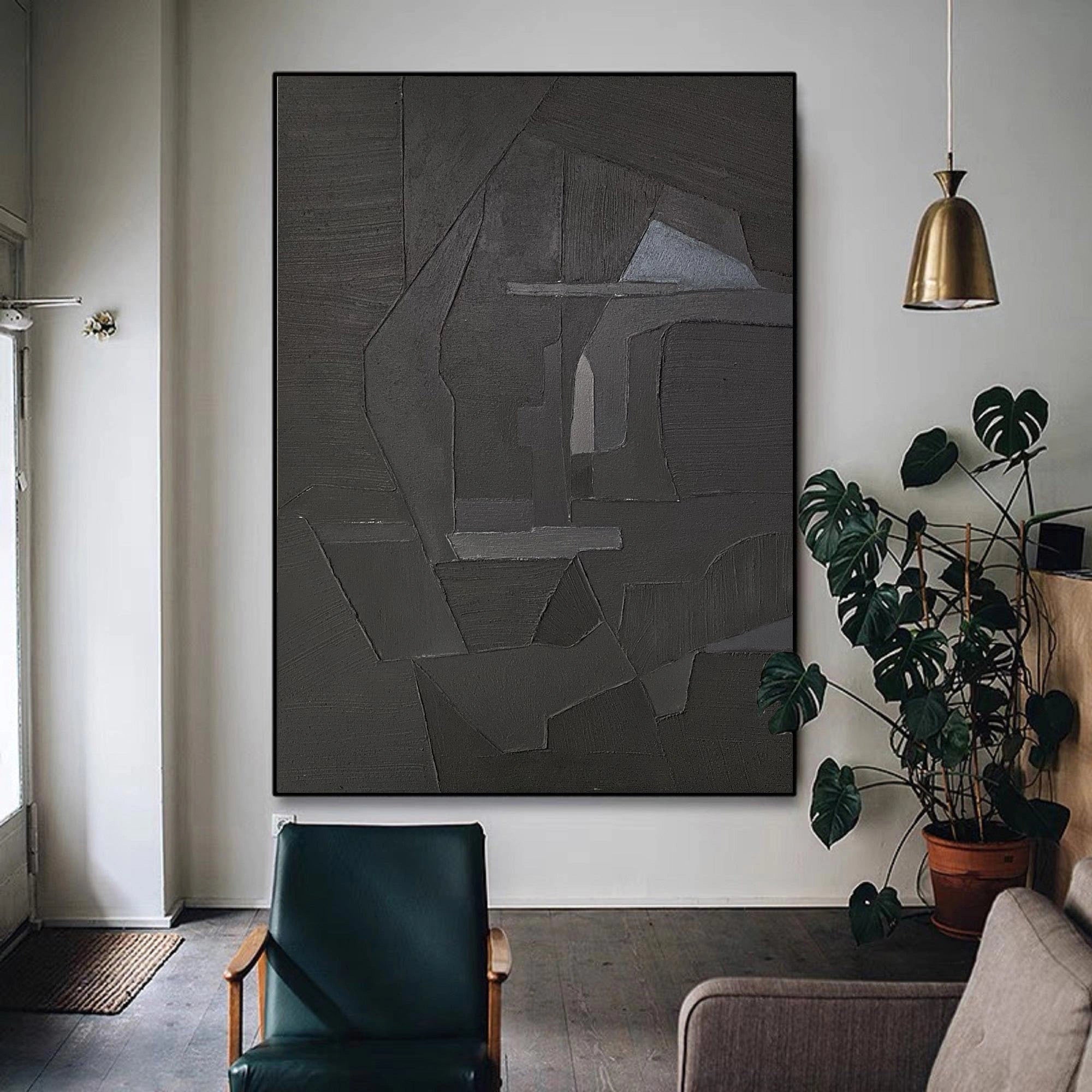 Minimalist Zen Canvas Painting #MZ009 - Modern Abstract Wall Art for Home, Office & Meditation Room Decor