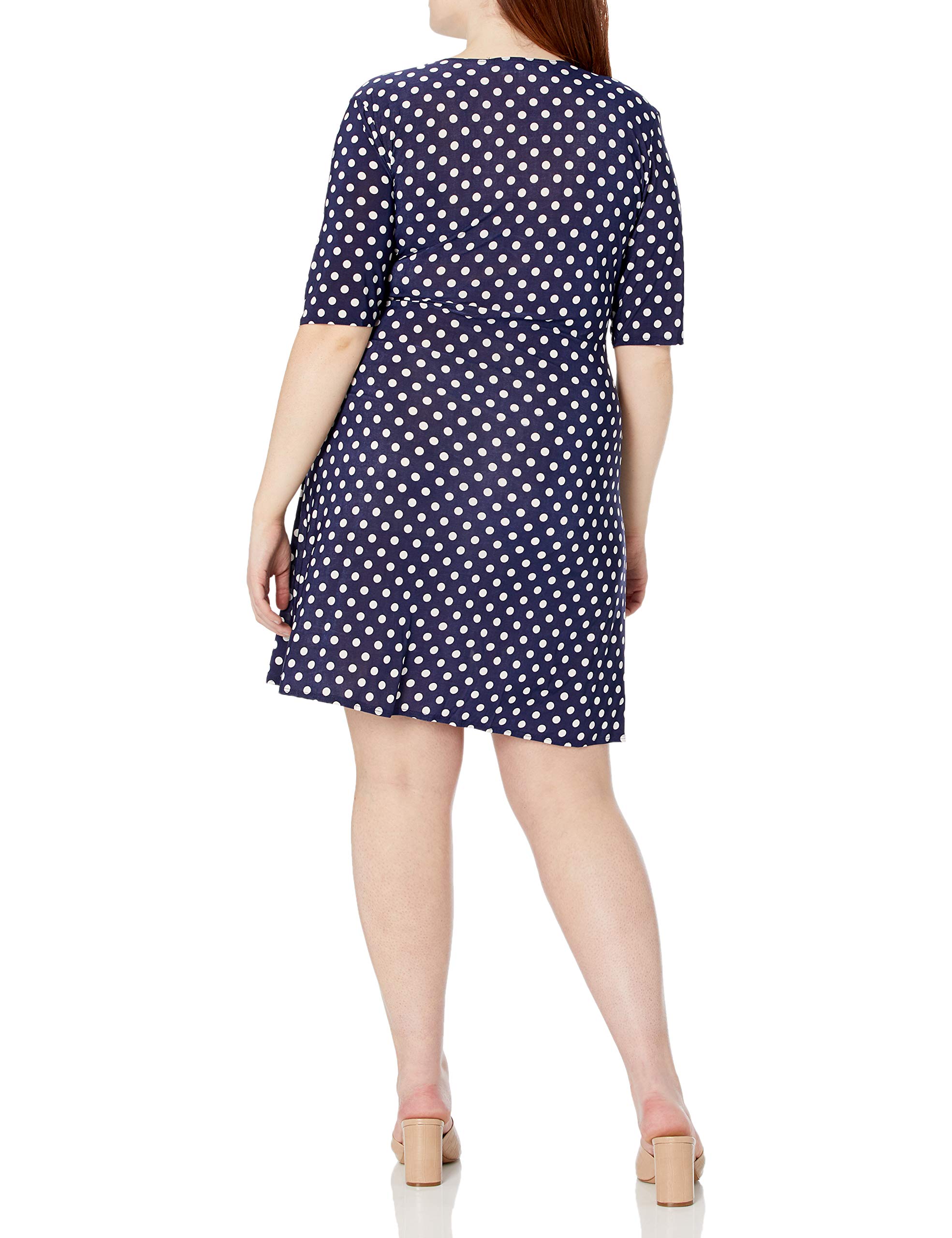 Star Vixen Women's Faux-Wrap Dress with Necklace - Elegant Sleeveless V-Neck Flowy Midi Dress for Date Night, Cocktail Party & Special Occasions