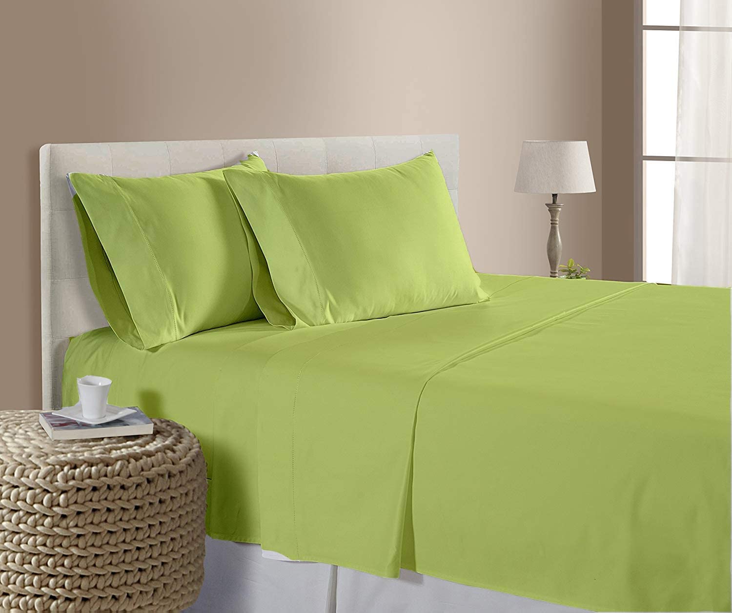 Organic Cotton Sheet Set - Full/Double Size, 4-Piece, 850 TC for Adjustable Beds - Home & Hotel Use