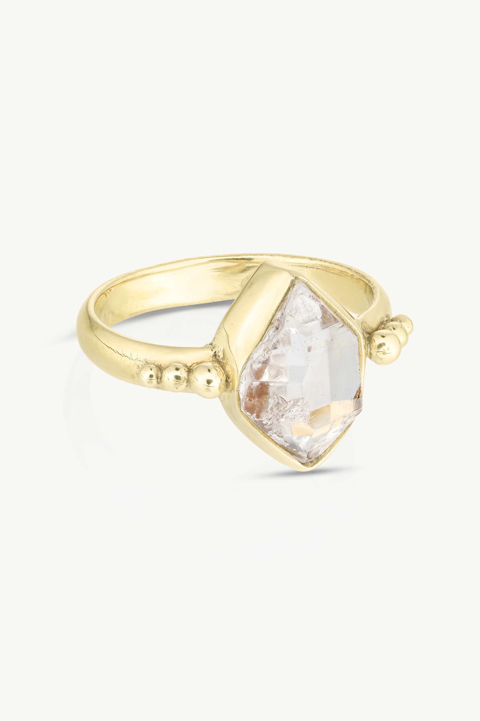 Natural Herkimer Diamond 14K Gold Ring for Women - Elegant Jewelry Gift for Birthday, Anniversary & Special Occasions