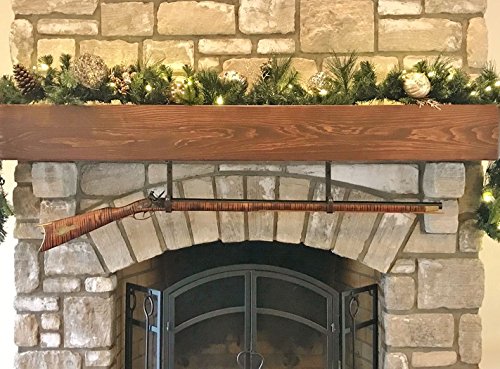 **Rustic Felt-Lined Fireplace Rifle Hangers - Shotgun & Rifle Display Hooks for Mantle (45 Long Colt, Black Finish) - Perfect for Cabin, Hunting Lodge & Home Decor**