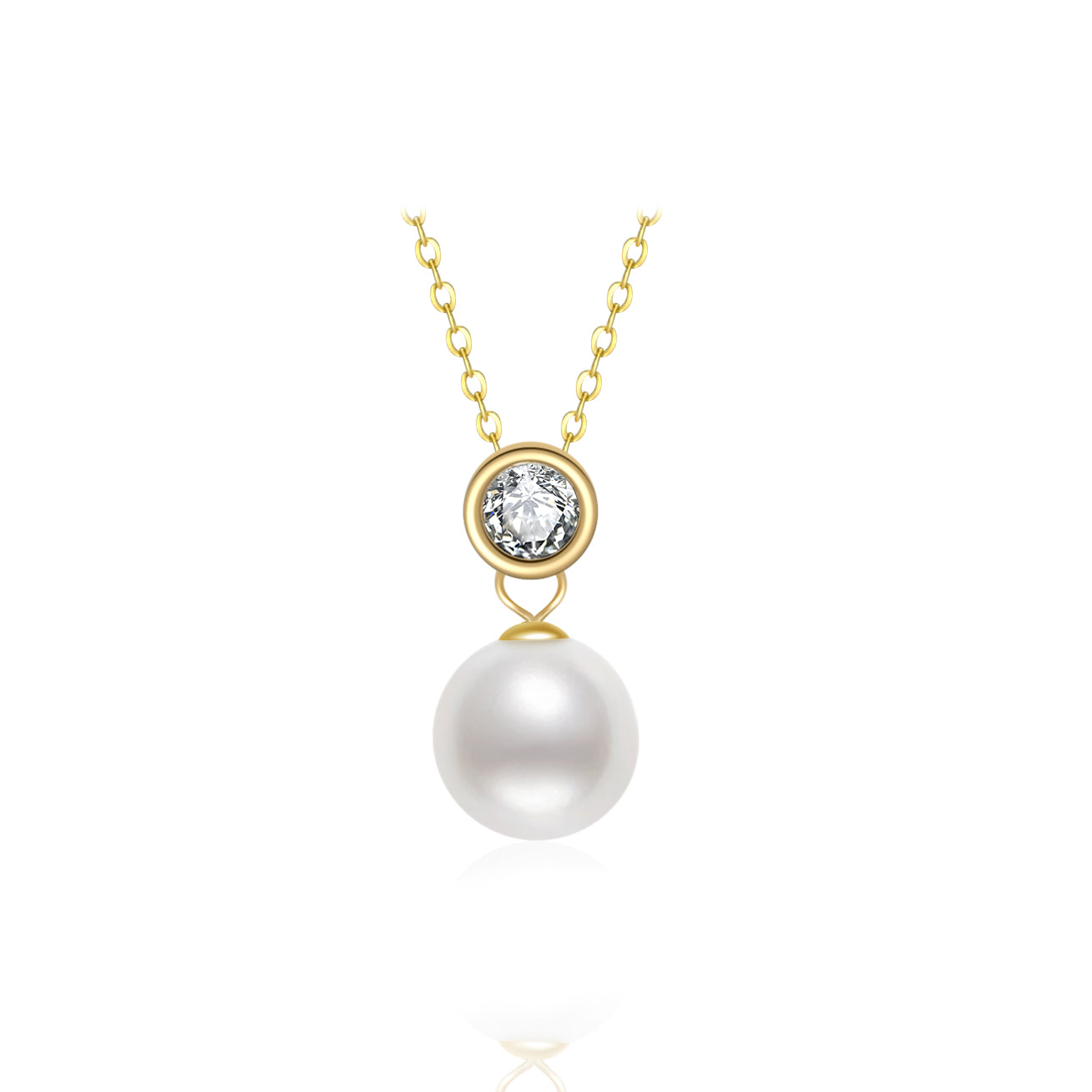 18K Solid Gold Edison Pearl Necklace KN00113 - Elegant Cultured Pearl Jewelry for Women, Perfect for Weddings, Anniversaries & Special Occasions