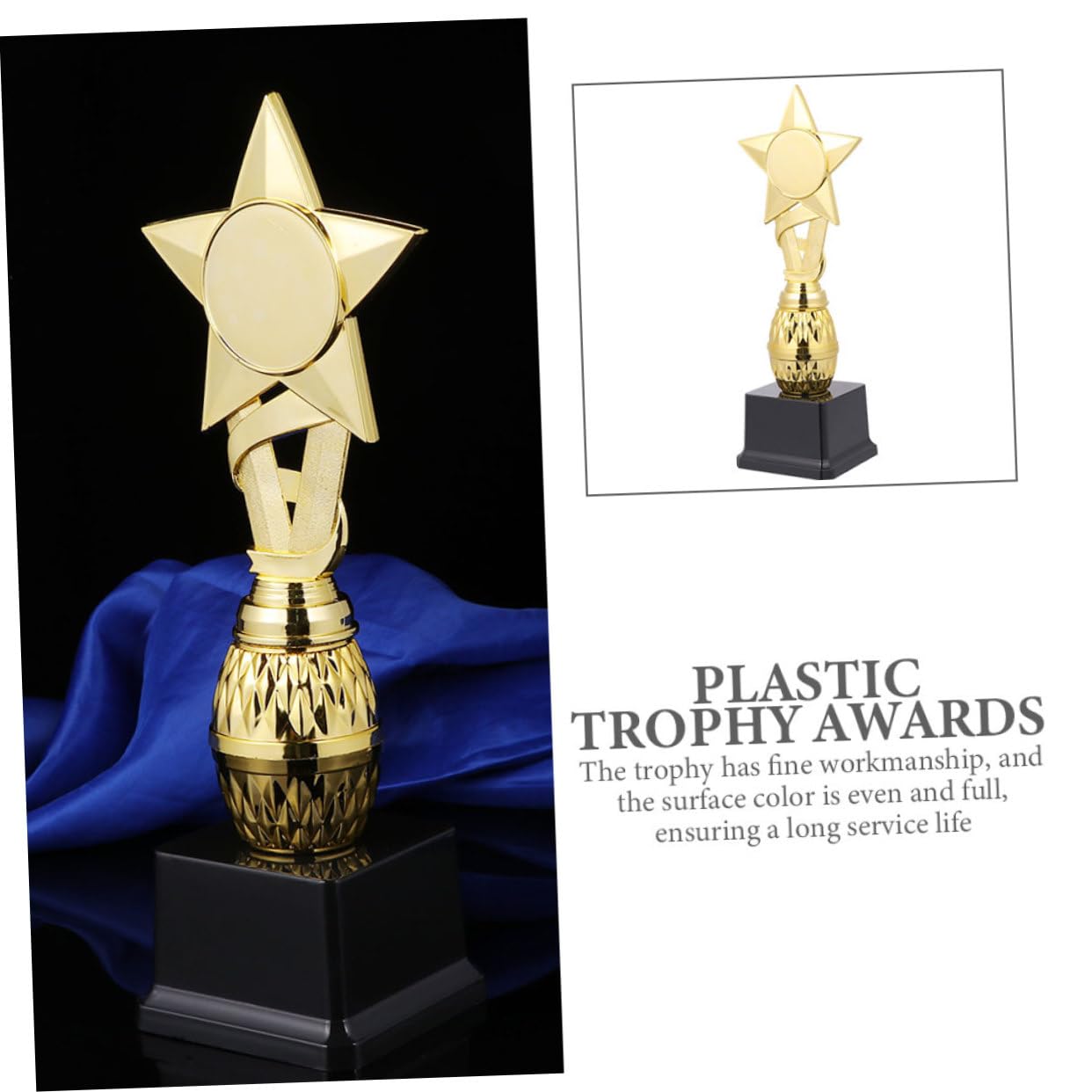 BELLIFFY Kids Small Plastic Soccer Trophy - Reusable Sports Award for Children - Perfect for Soccer Games, Team Parties & Youth Tournaments